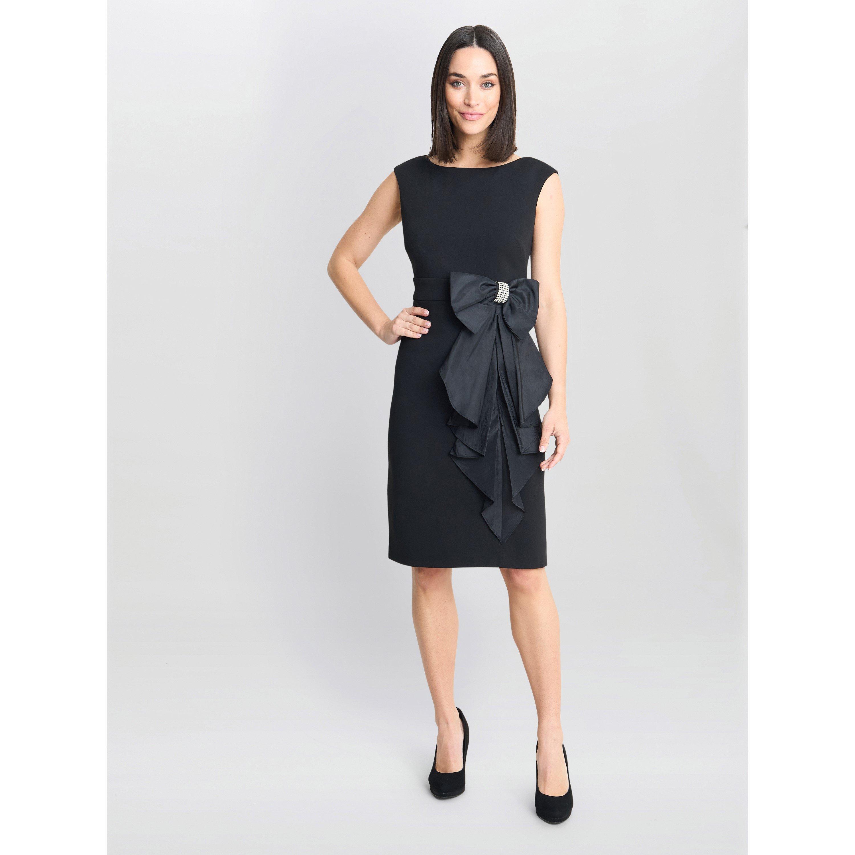 Black - Gina Bacconi - ARABELLA Crepe Taffeta Combo Dress - 2
