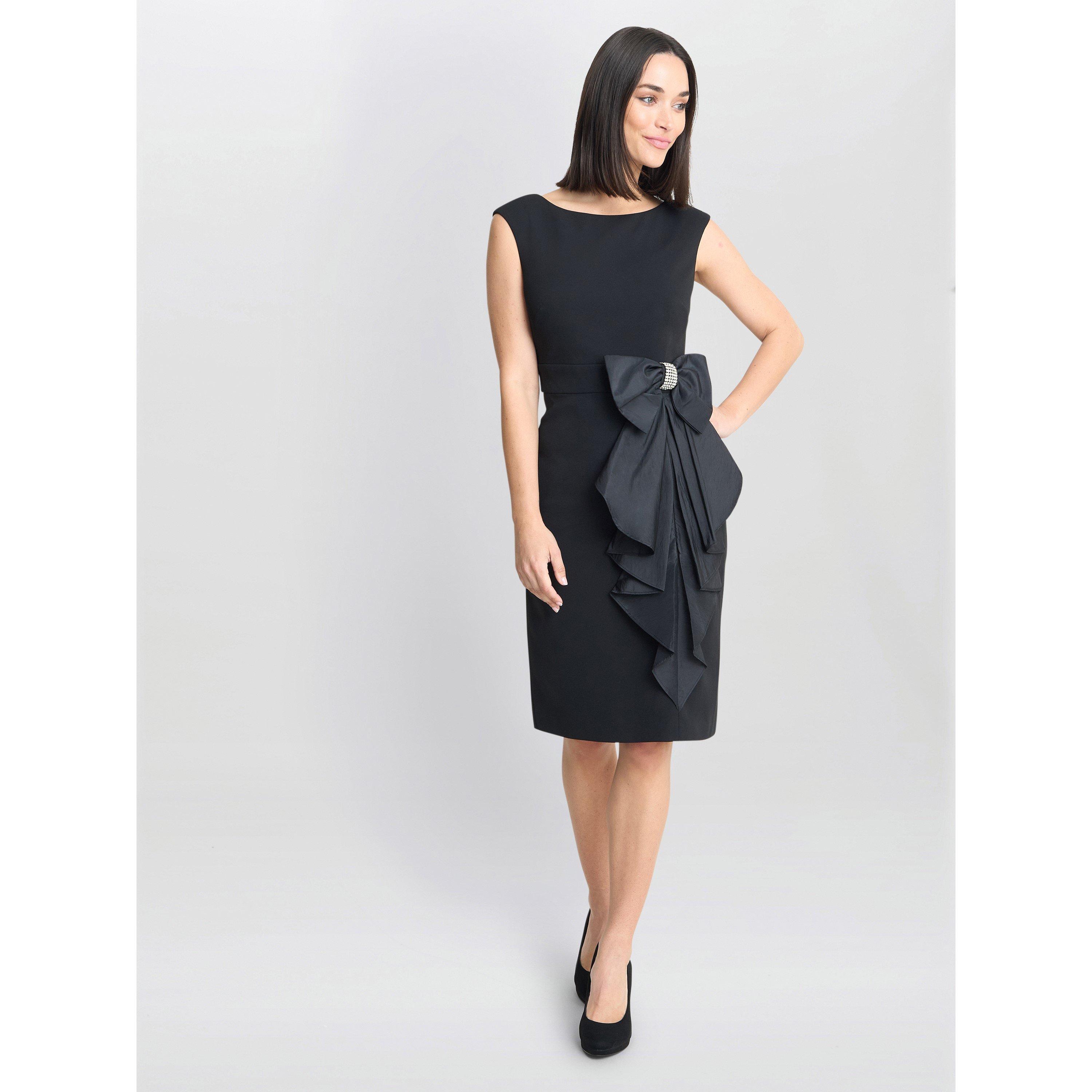 Black - Gina Bacconi - ARABELLA Crepe Taffeta Combo Dress - 4