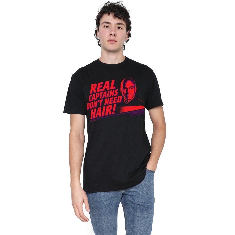 Black - Star Trek - Star Trek Real Captain T Shirt Black - 1