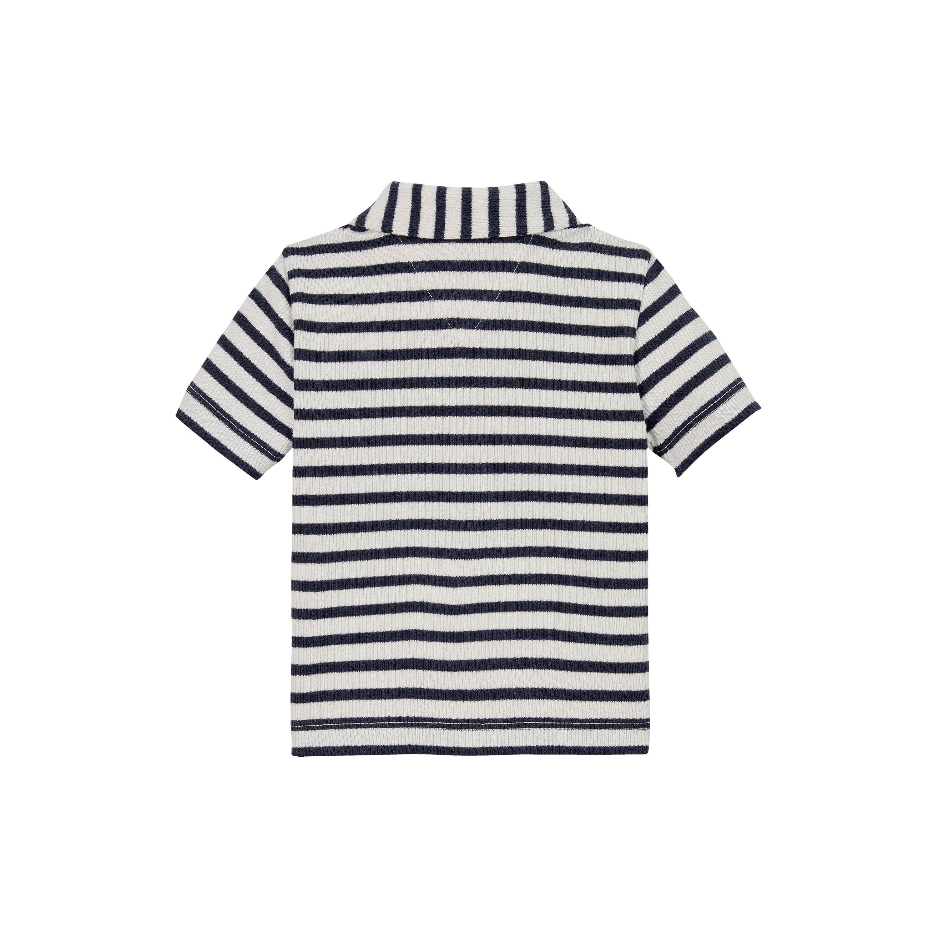 Navy Stripe 0A4
Navy Stripe 0A4 - Tommy Hilfiger - Kids' Rib Stripe Short-Sleeve Polo Shirt - 2
