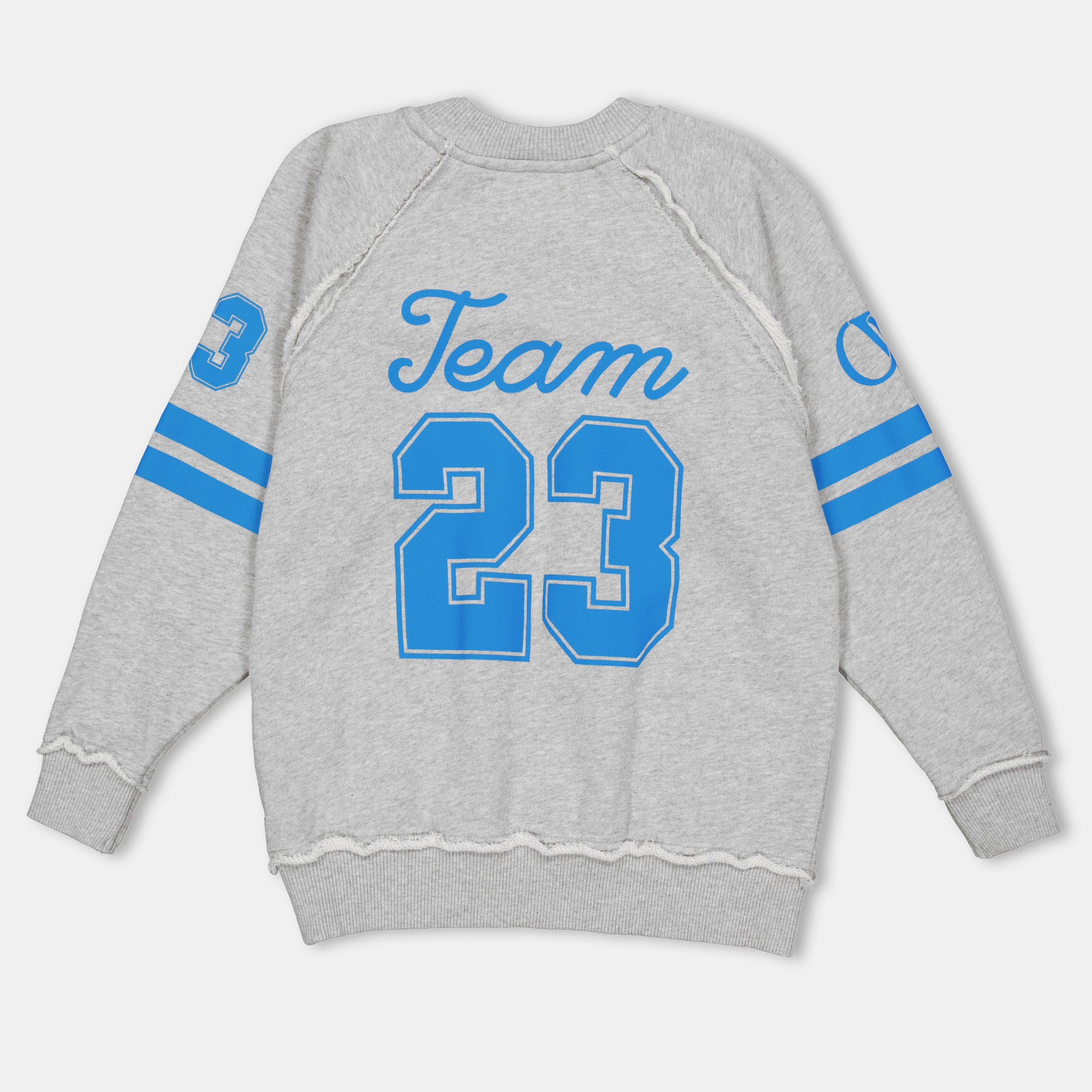 Grey/Blue - Off White - Kids Crew Sweater - 2