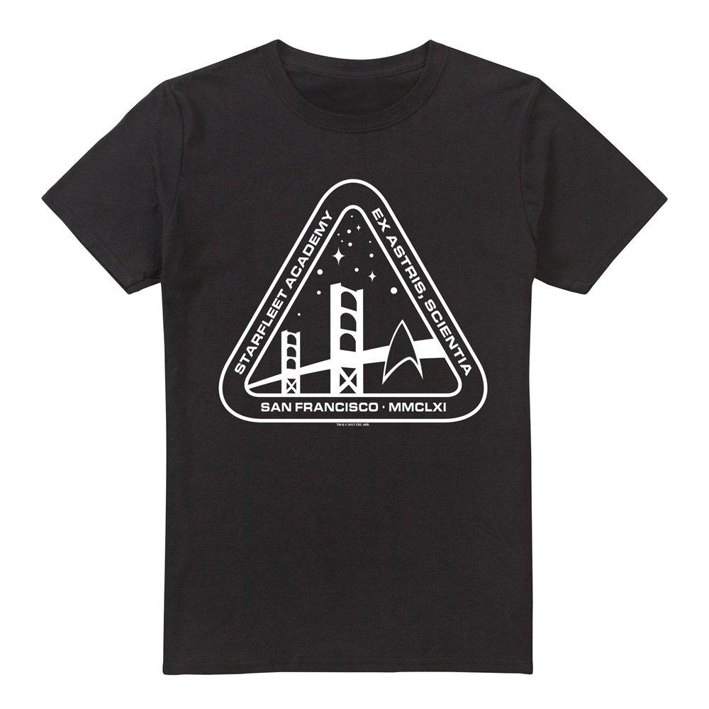 Black - Star Trek - Star Trek White Academy Logo T Shirt Black - 4
