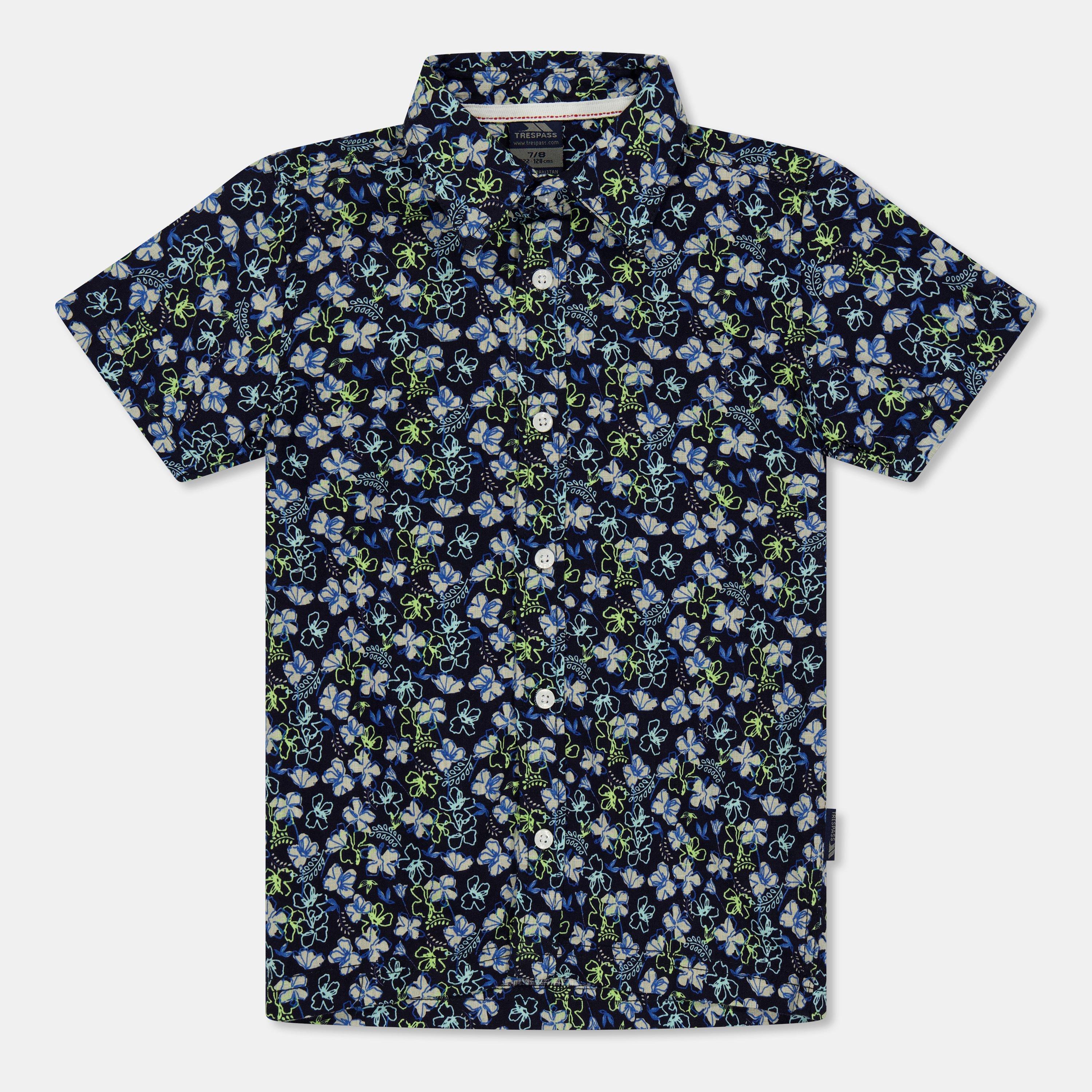 Navy - Trespass - Kids' Short-Sleeve Patterned Shirt - 1