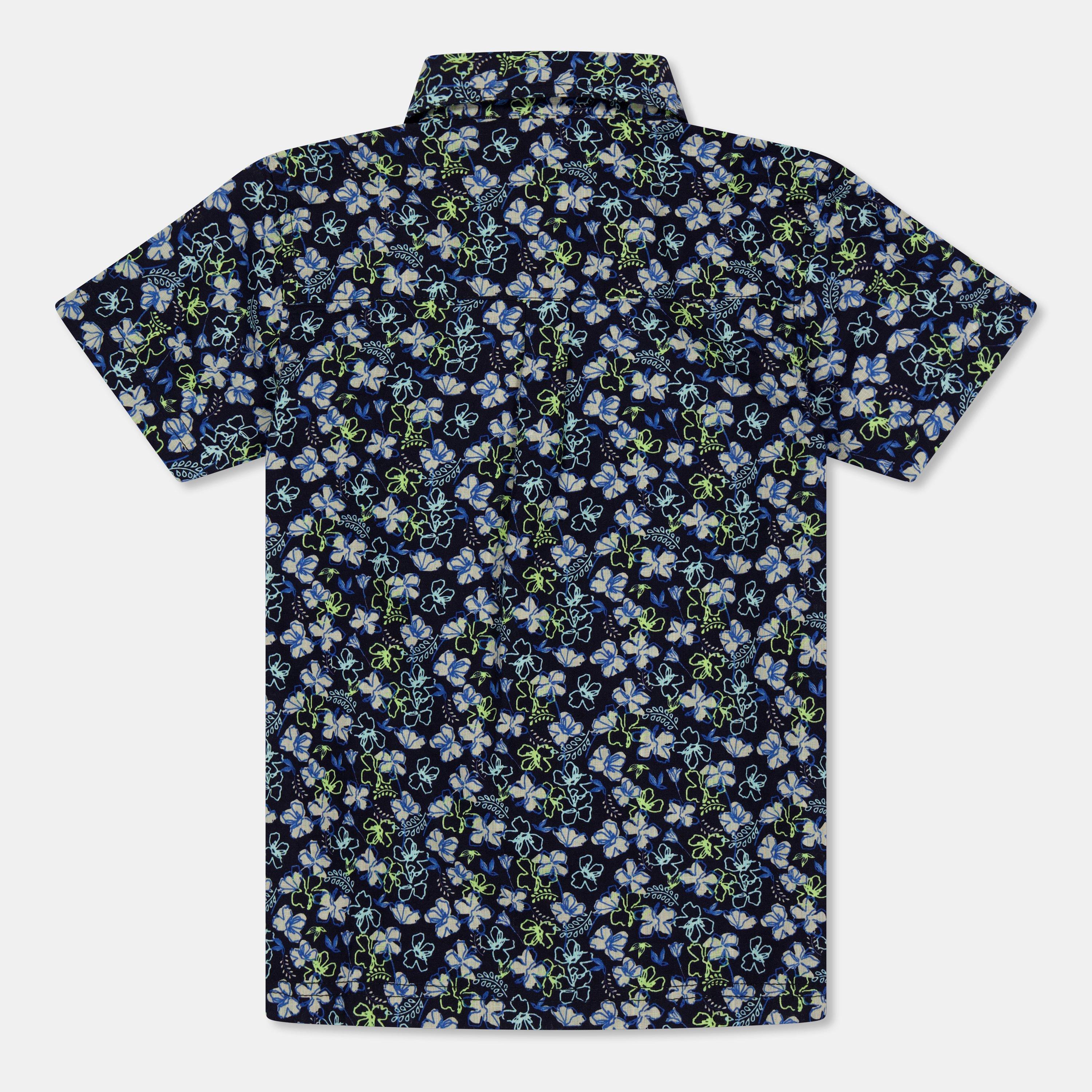 Navy - Trespass - Short-Sleeve Patterned Shirt - 2