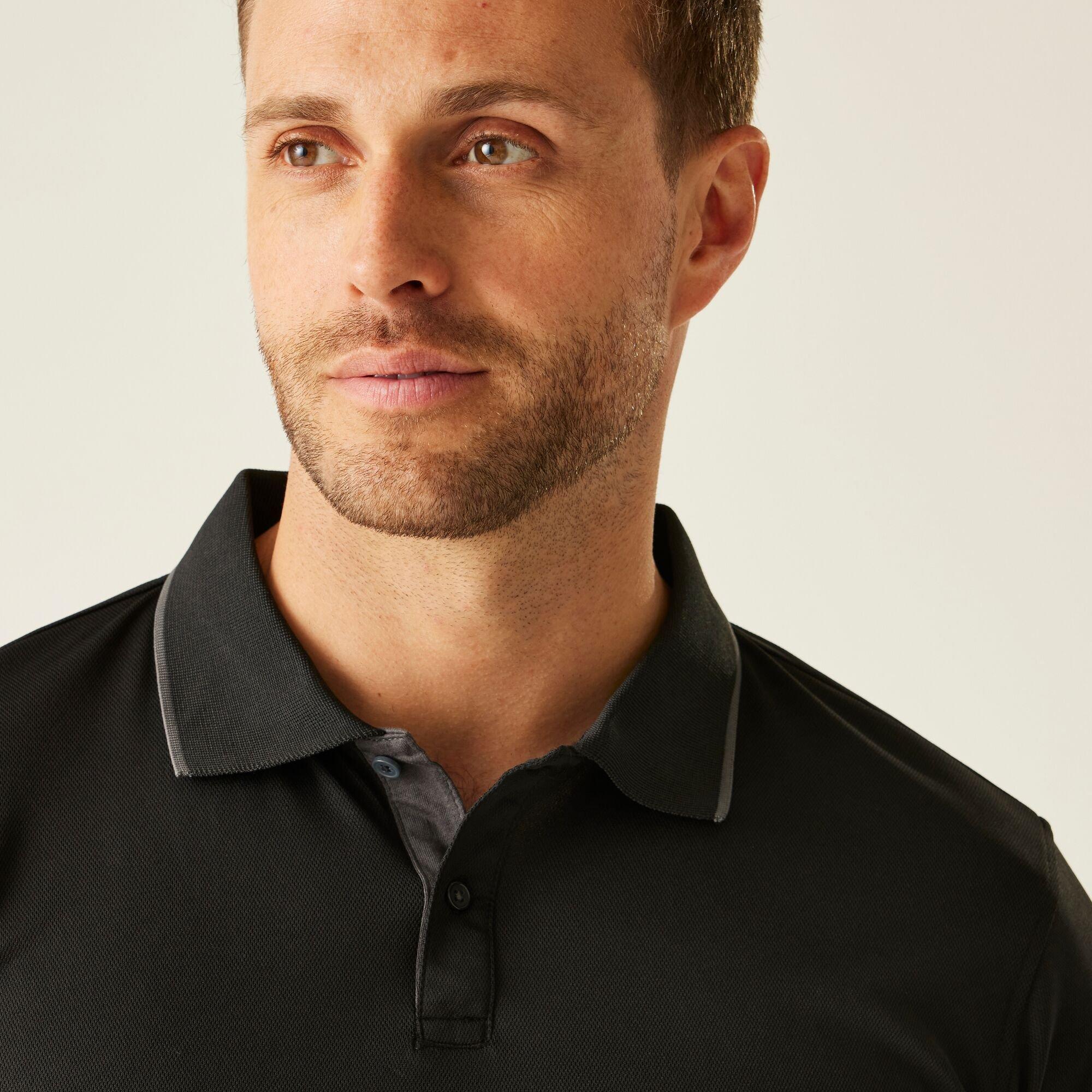 Black Seal Grey - Regatta - Mens Navigate Short Sleeve Polo Shirt - 4