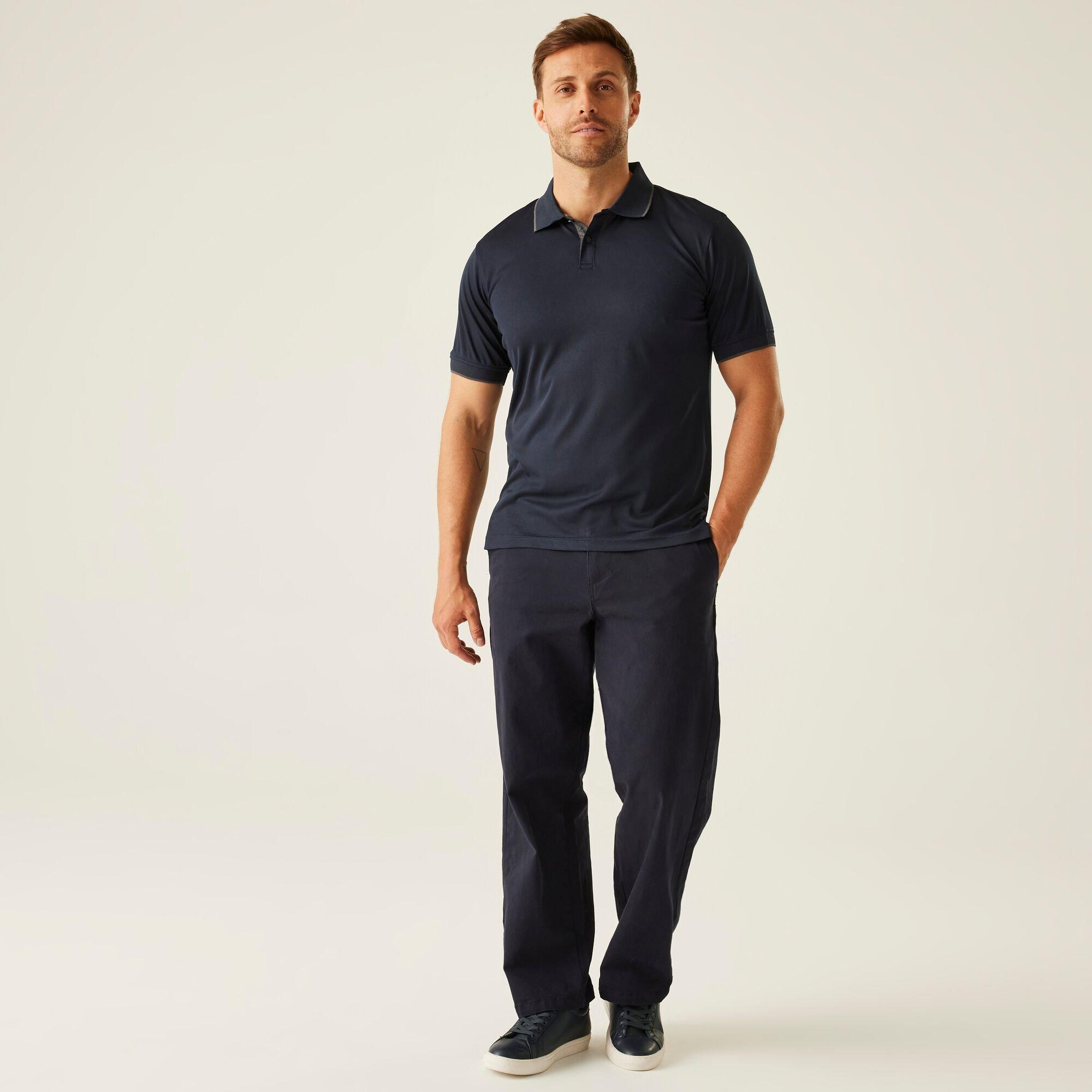 Navy Seal Grey - Regatta - Mens Navigate Short Sleeve Polo Shirt - 3