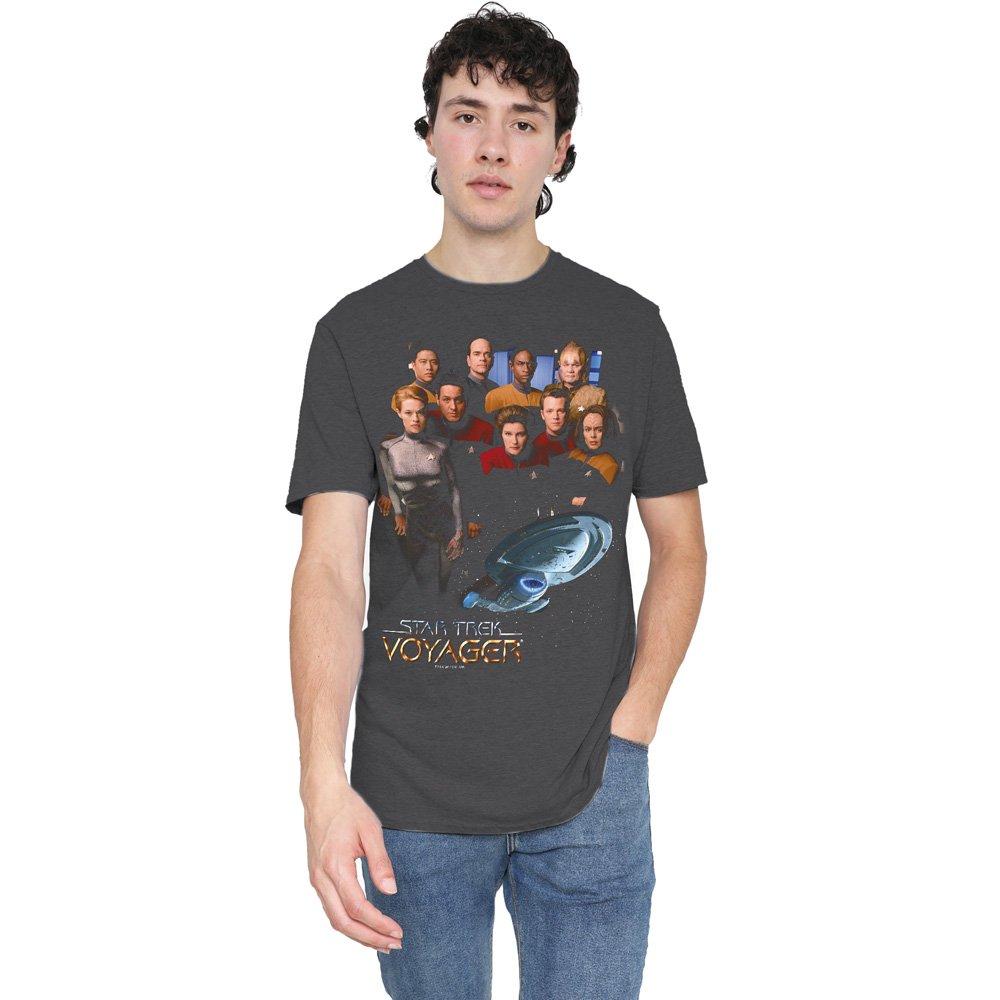 Grey - Star Trek - Star Trek Voyager Crew T-Shirt Charcoal - 1