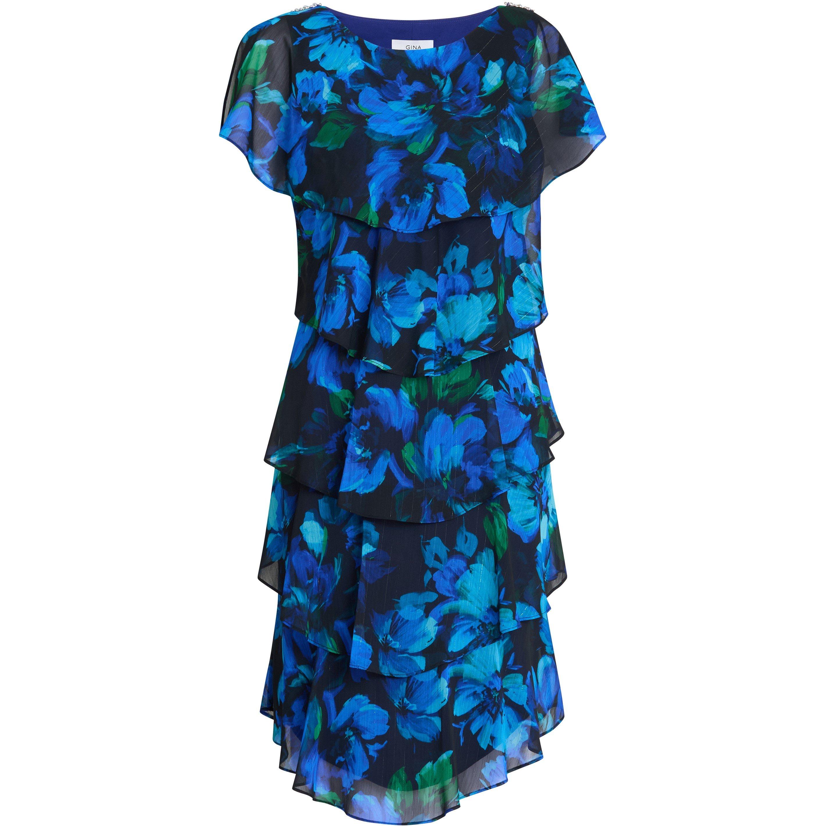 Gina Bacconi Women's Matilda Floral Tier Jersey Dress -  - 22