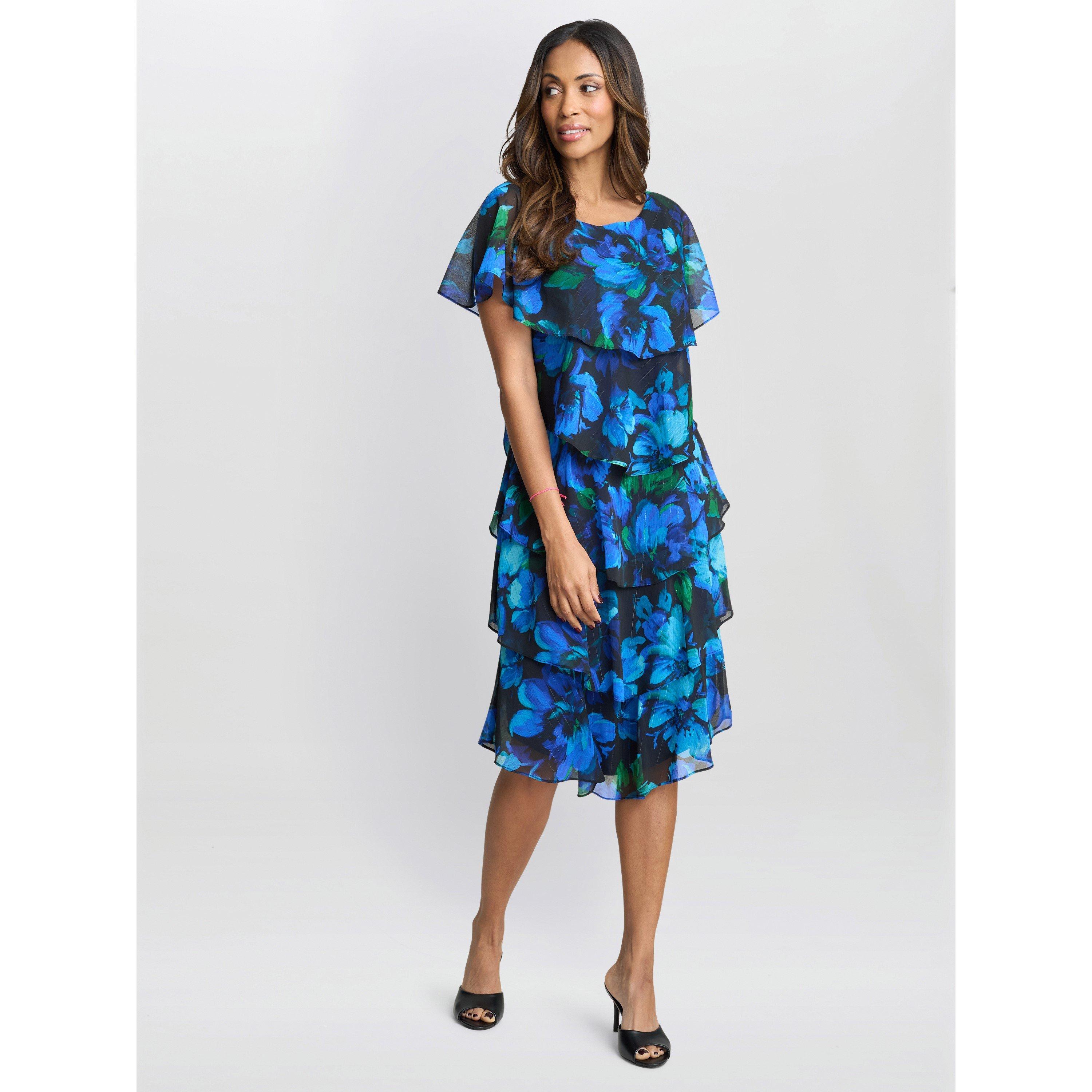 Multi - Gina Bacconi - Women's Matilda Floral Tier Jersey Dress - 6