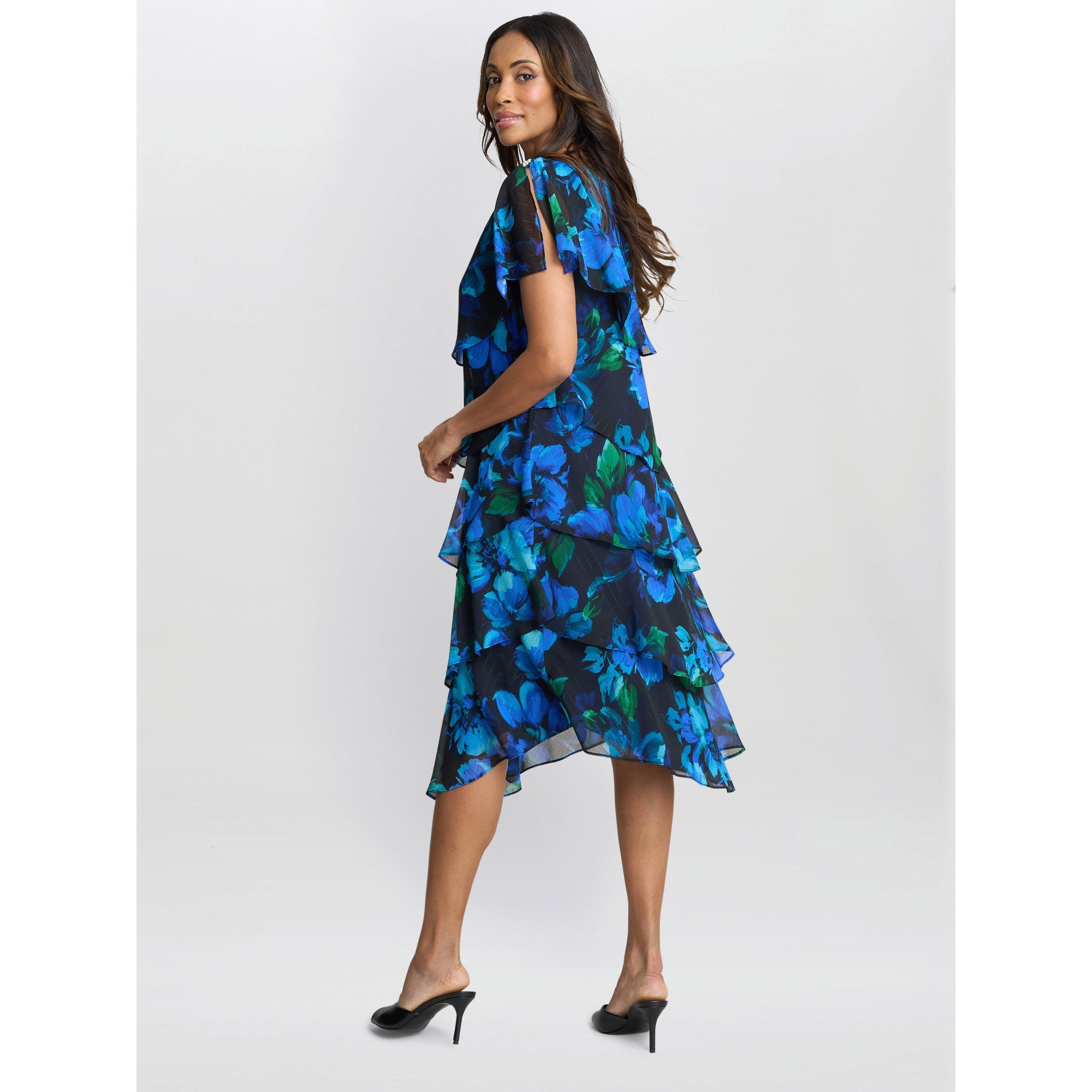 Multi - Gina Bacconi - Women's Matilda Floral Tier Jersey Dress - 7