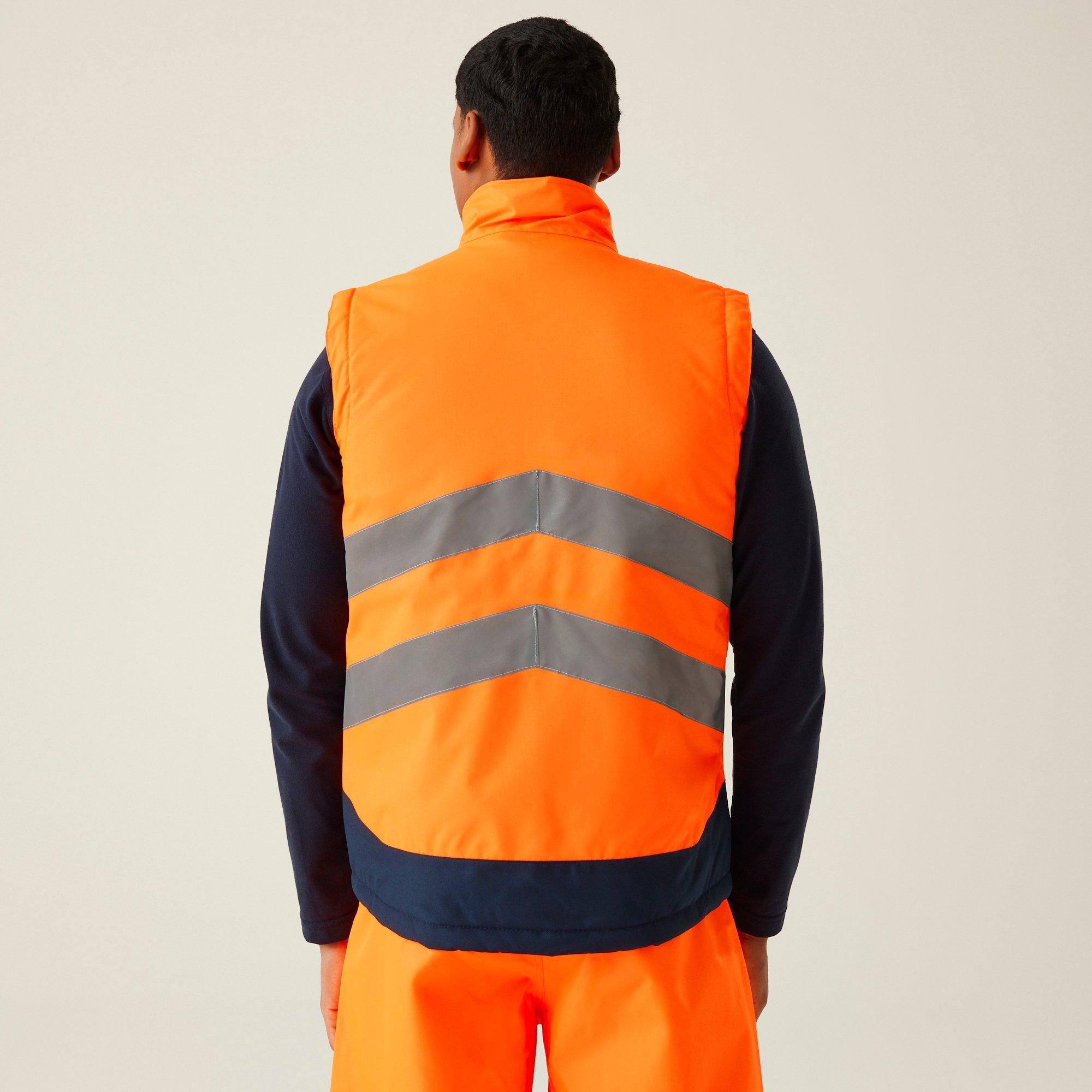 Orange/Navy - Regatta - Mens Hi-Vis Pro Insulated Reflective Bodywarmer - 2