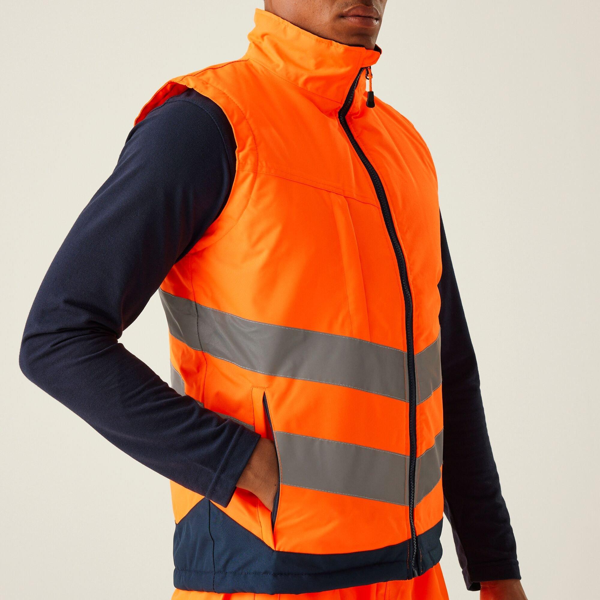 Orange/Navy - Regatta - Mens Hi-Vis Pro Insulated Reflective Bodywarmer - 4