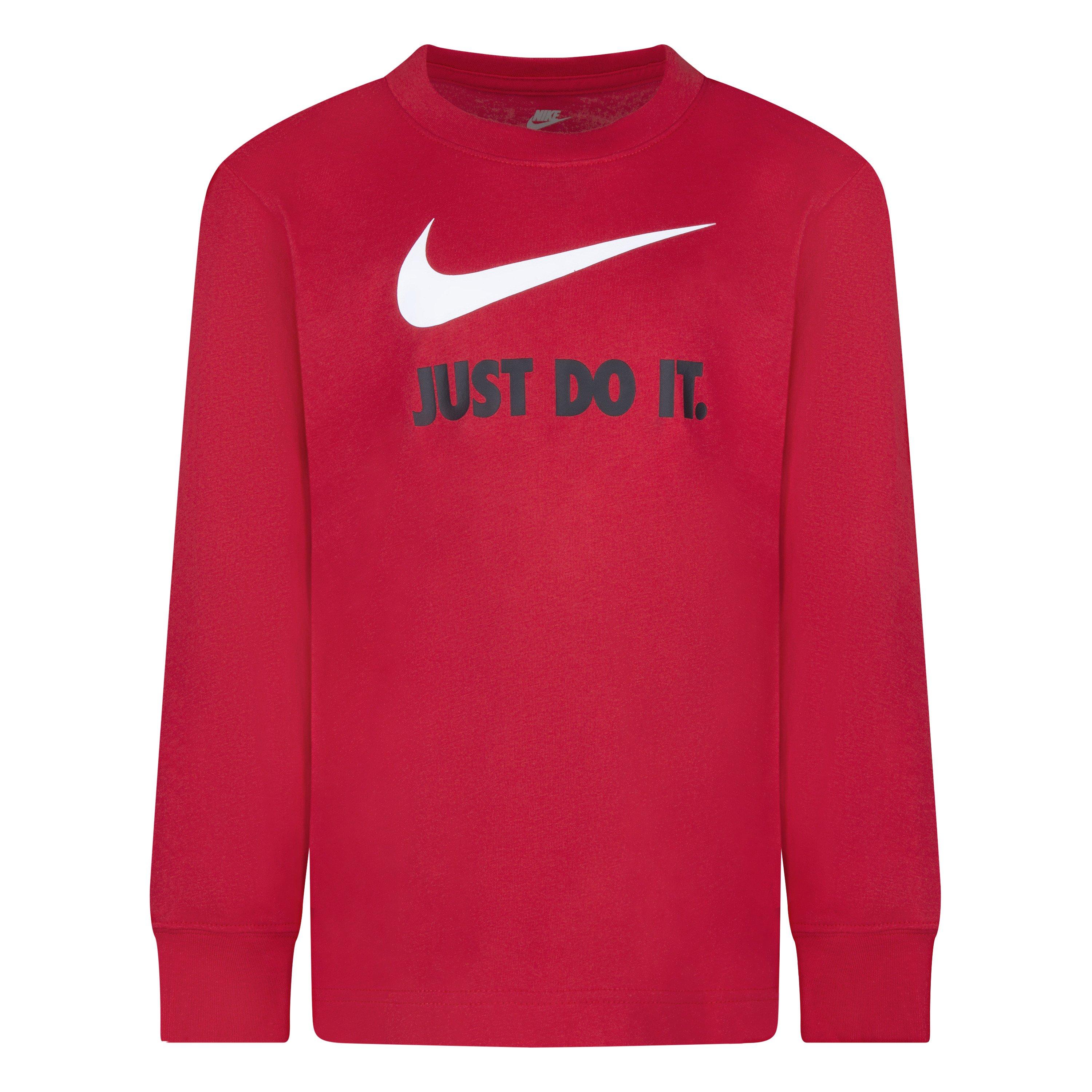 Nike  Kids' Swoosh Just Do It Long Sleeve T-Shirt - University Red - 5-6 Yrs