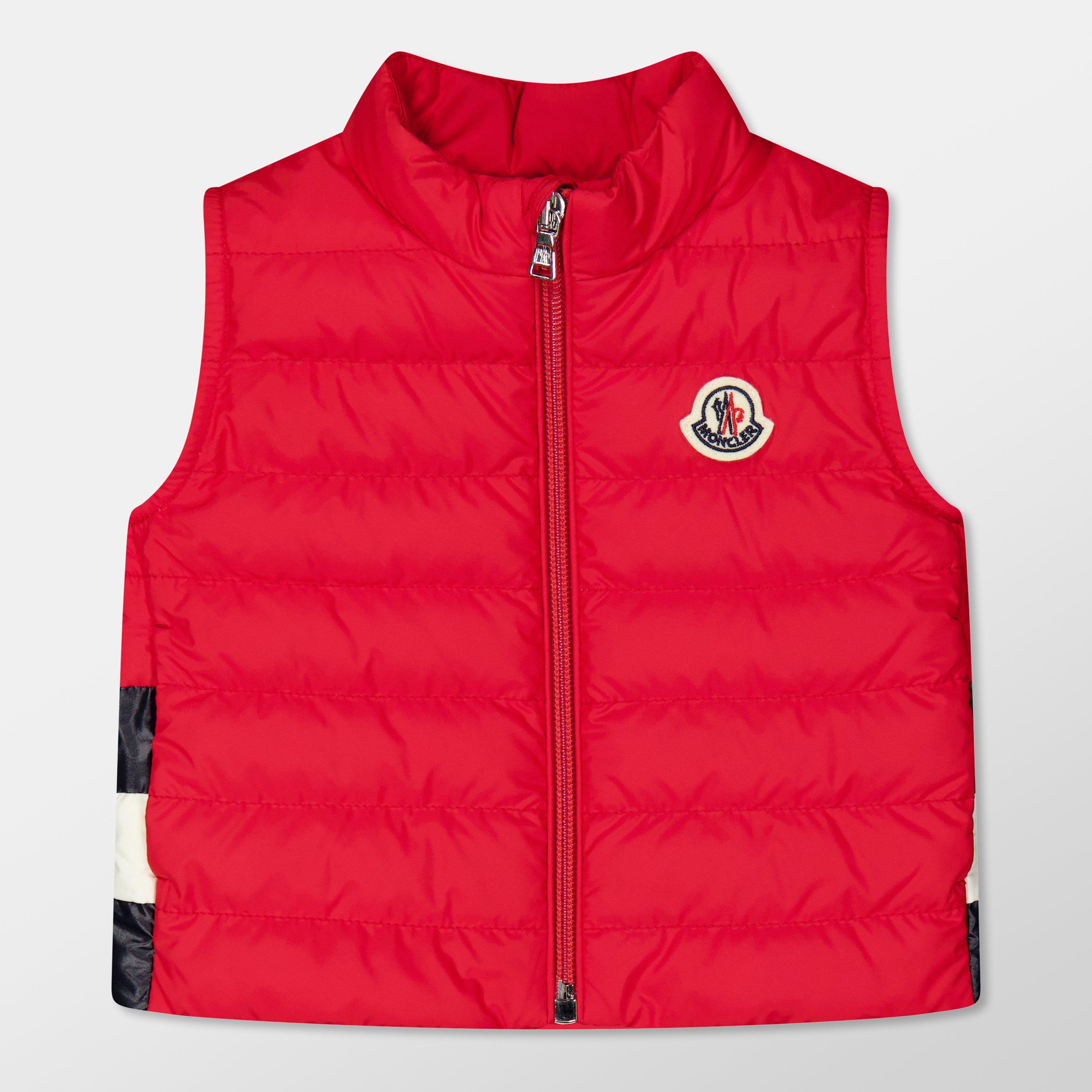 Red 455 - Moncler - Kids' Cliff Quilted Sleeveless Gilet - 1