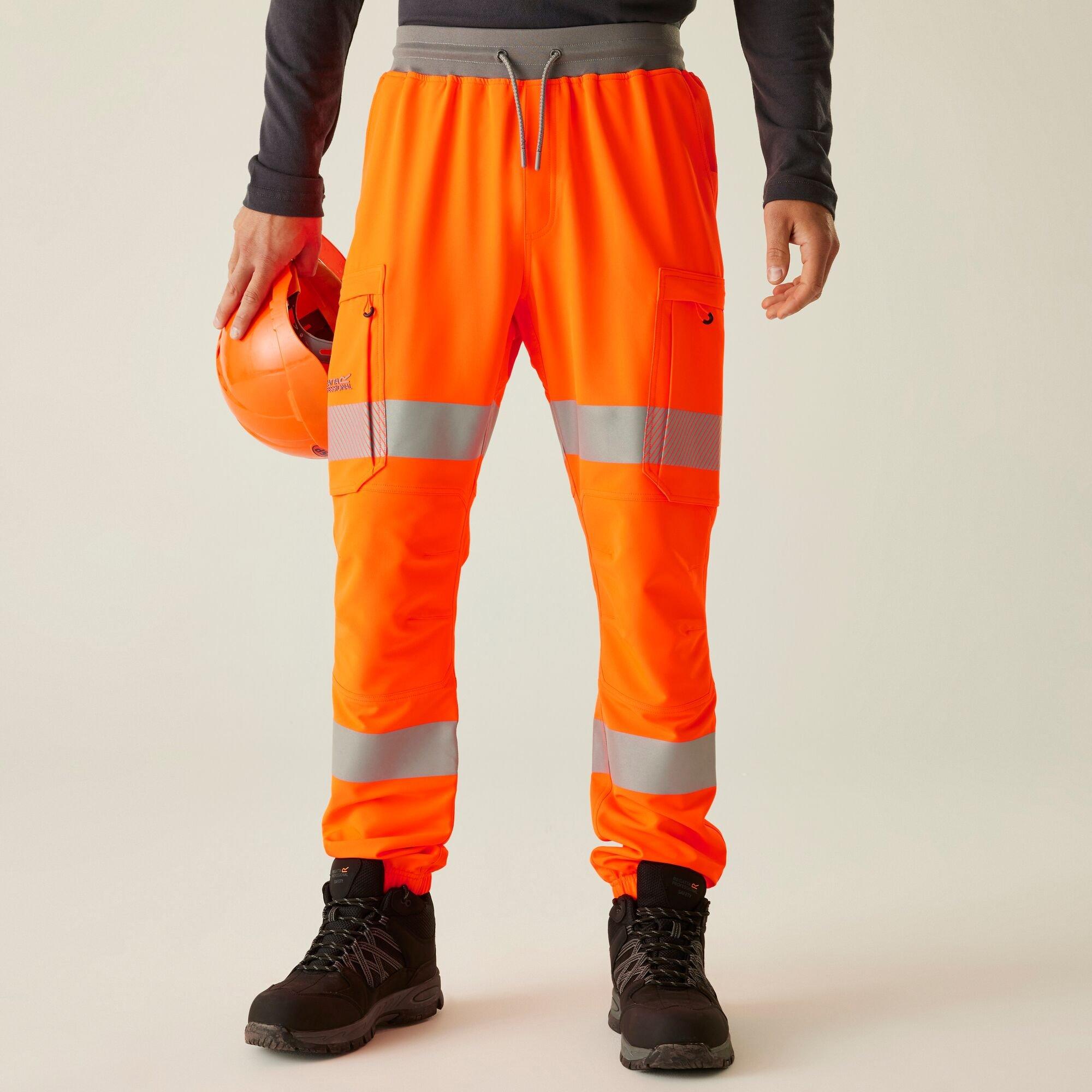 Regatta Men's Hi-Vis Prolite Stretch Jogger - Orange - M Regular