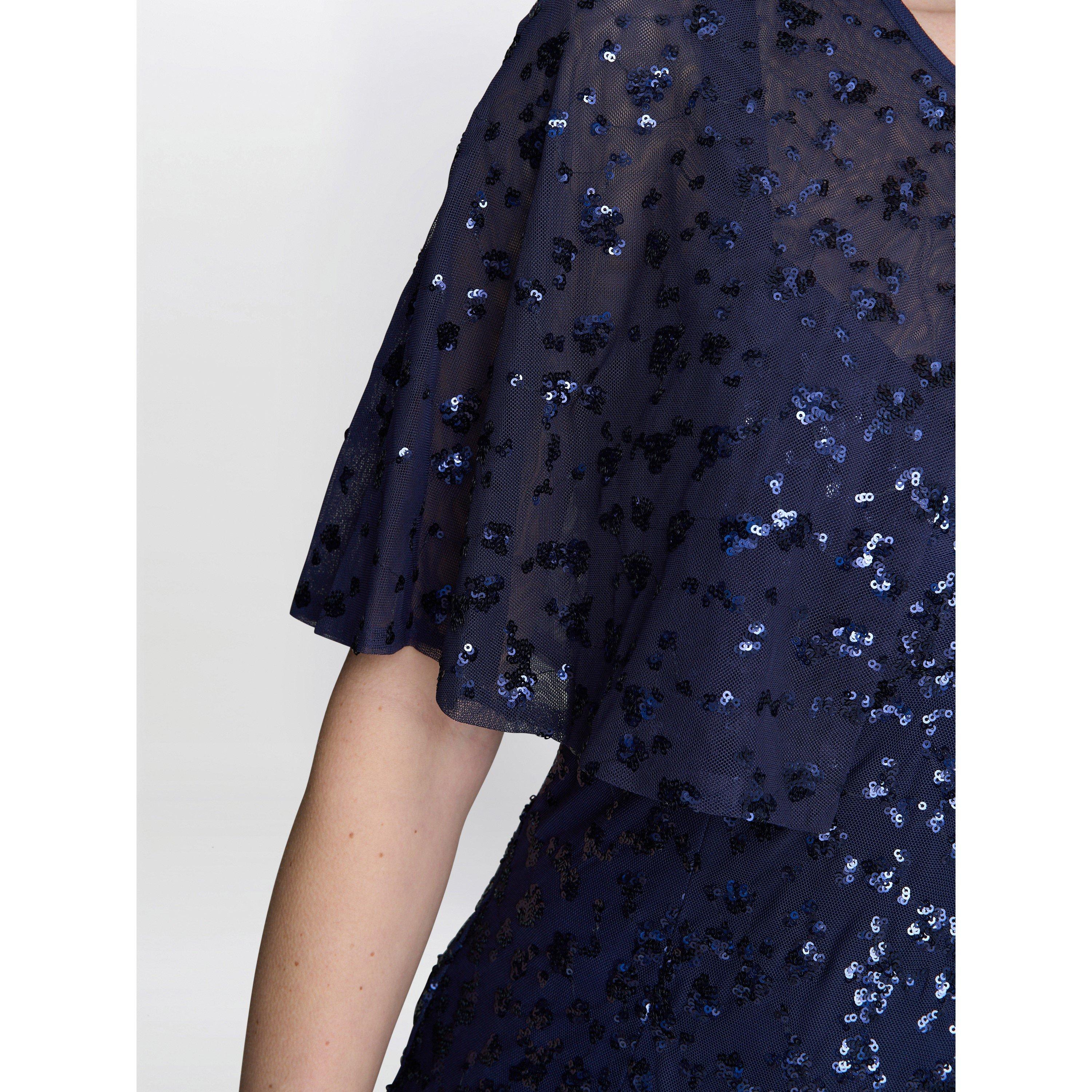 Navy - Gina Bacconi - JORDAN SEQUIN BEADED MAXI DRESS & JACKET - 4