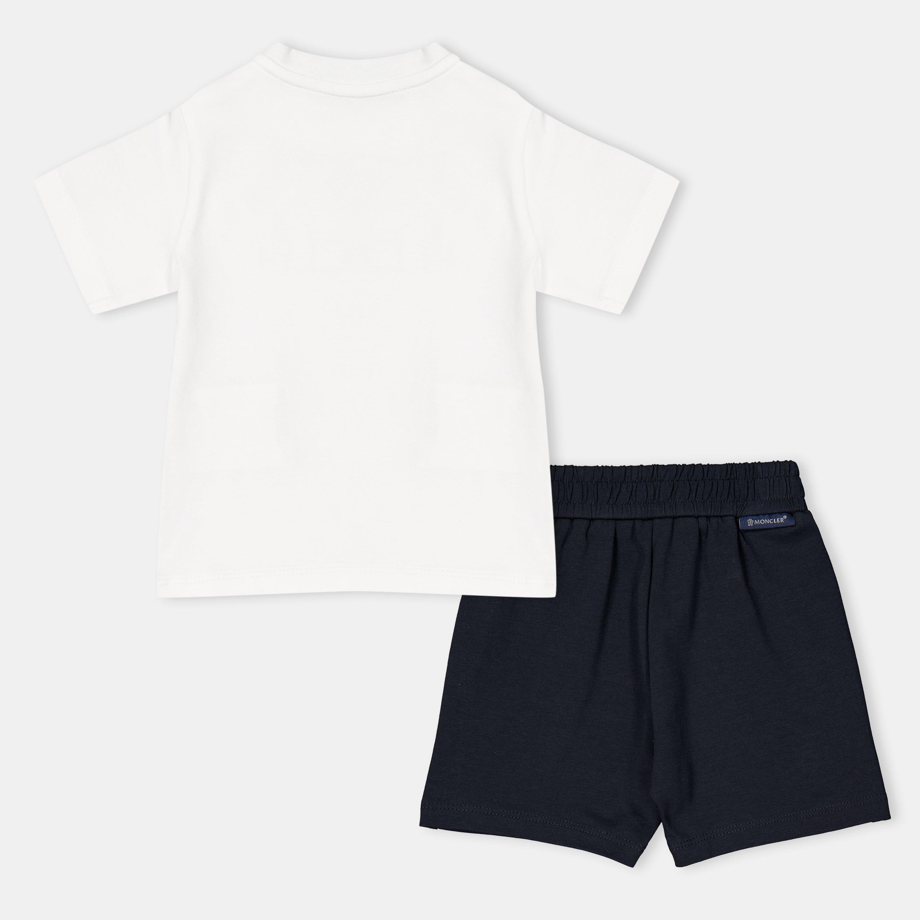 Wht/Nvy 002 - Moncler - T-Shirt & Shorts Set Infants - 2