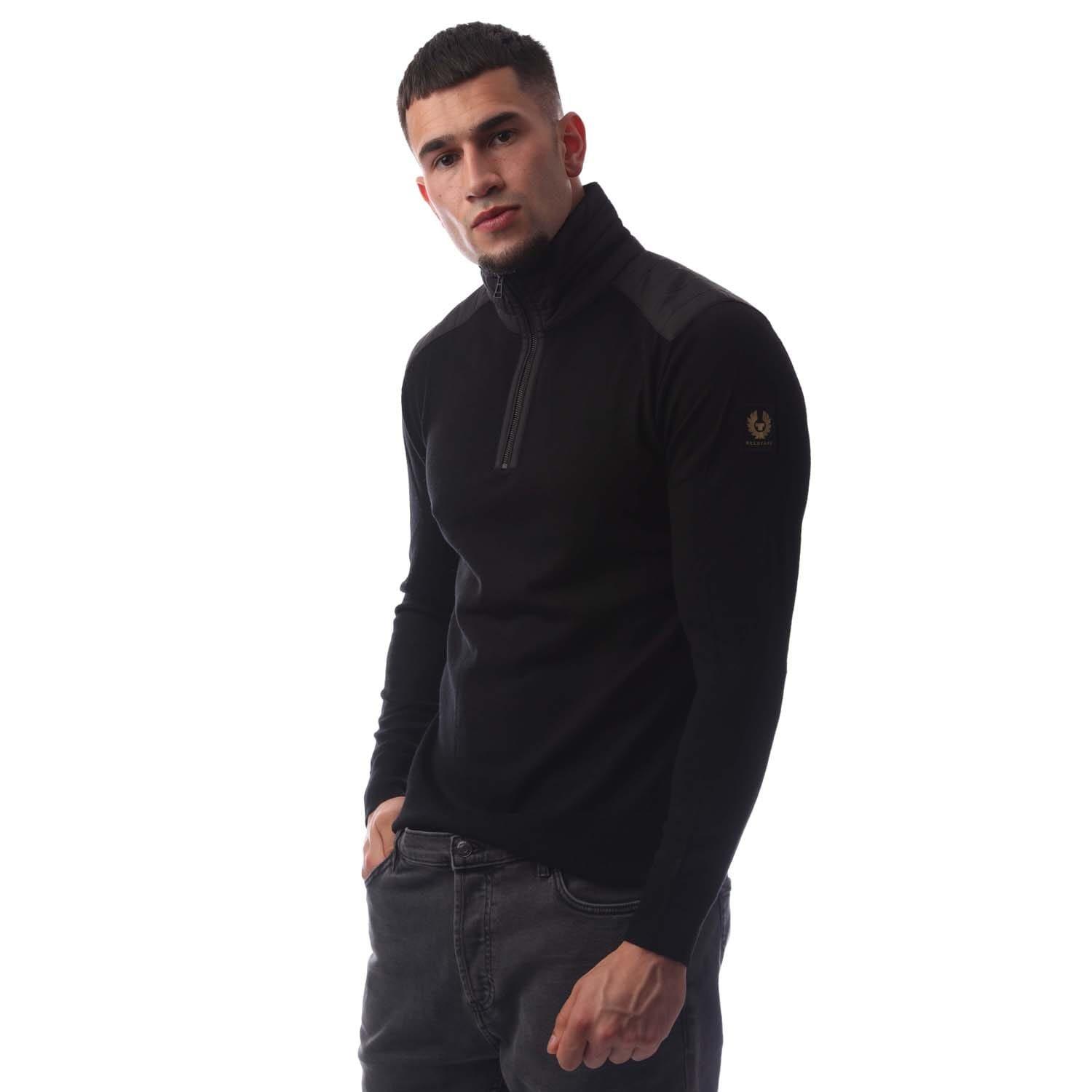 Black - Belstaff - Kilmington 1/4 Zip Sweatshirt - 1