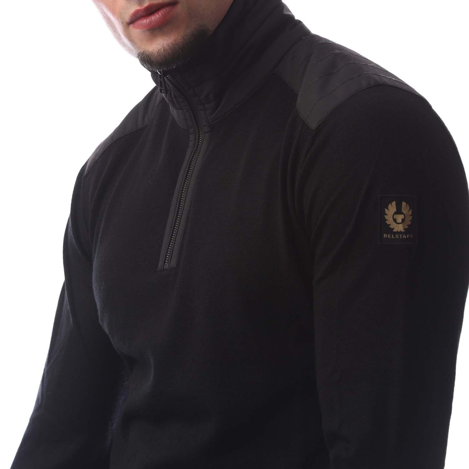 Black - Belstaff - Kilmington quarter Zip Sweatshirt - 3