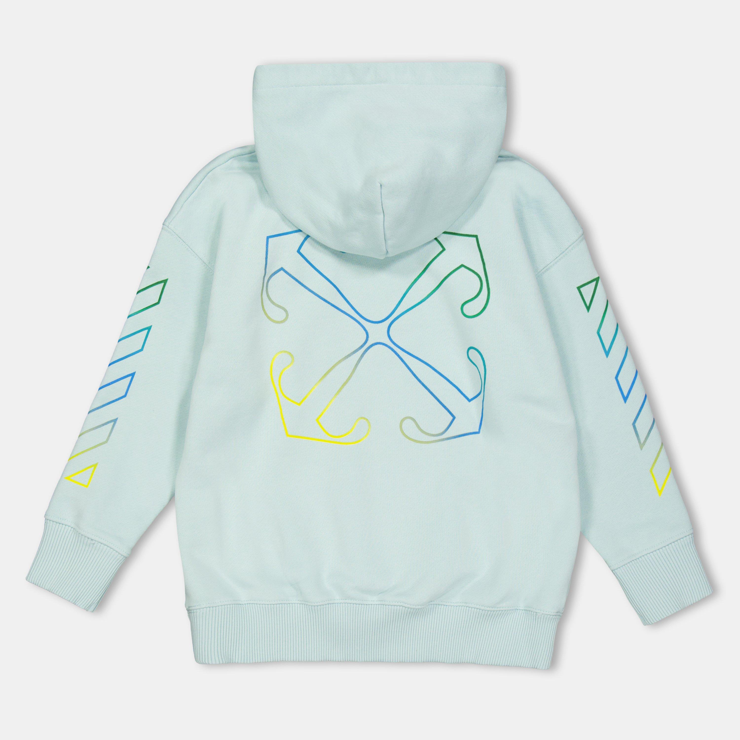 Blue Multi - Off White - Kids Hoodie - 2