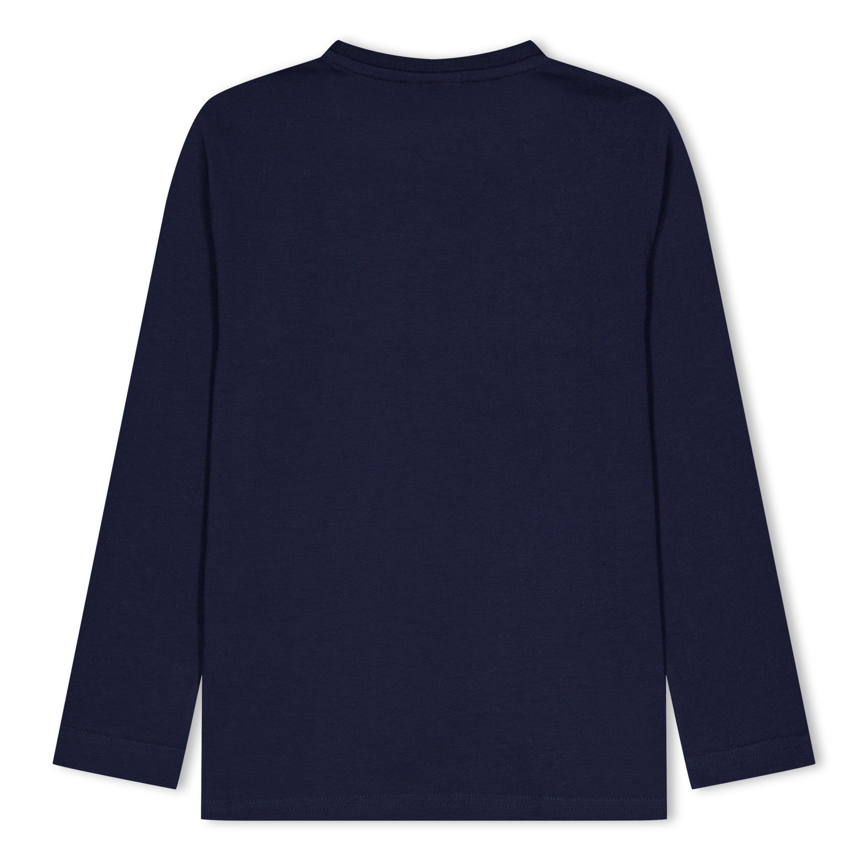 Navy 849 - Boss - Kids Long-Sleeve T-Shirt, Large Logo Design - 2