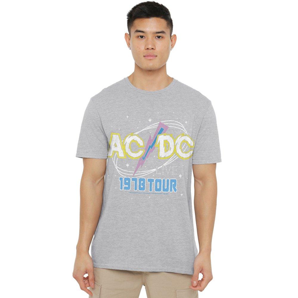 Grey - ACDC - AC DC Live Cotton Mens T-Shirt Grey - 1