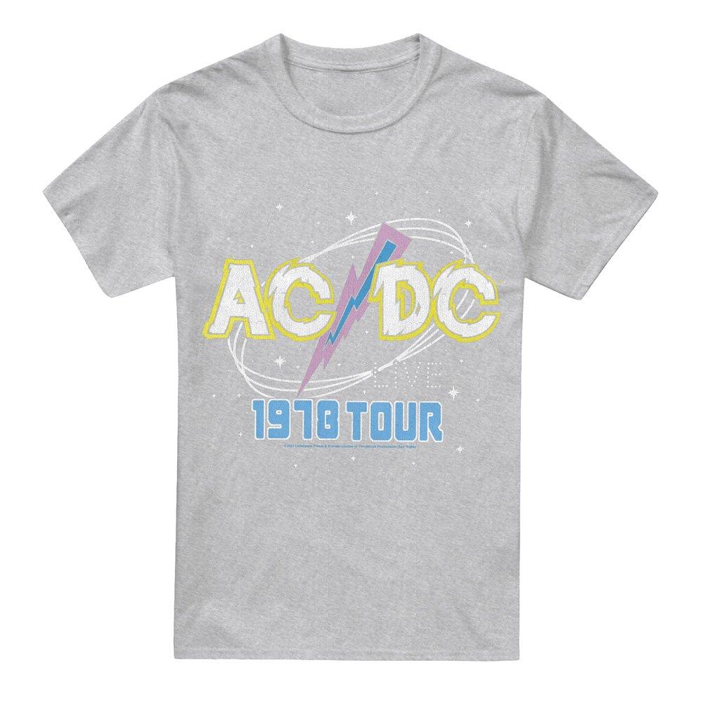 Grey - ACDC - AC DC Live Cotton Mens T-Shirt Grey - 4