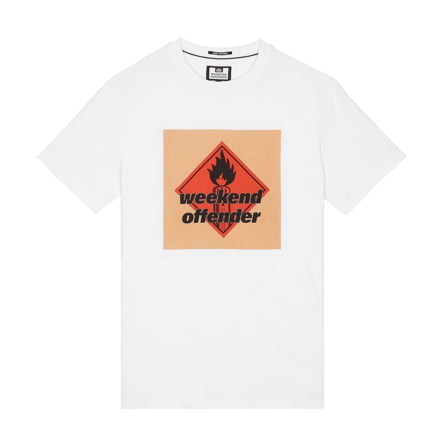 White - Weekend Offender - Blue Line Graphic T-Shirt - 3