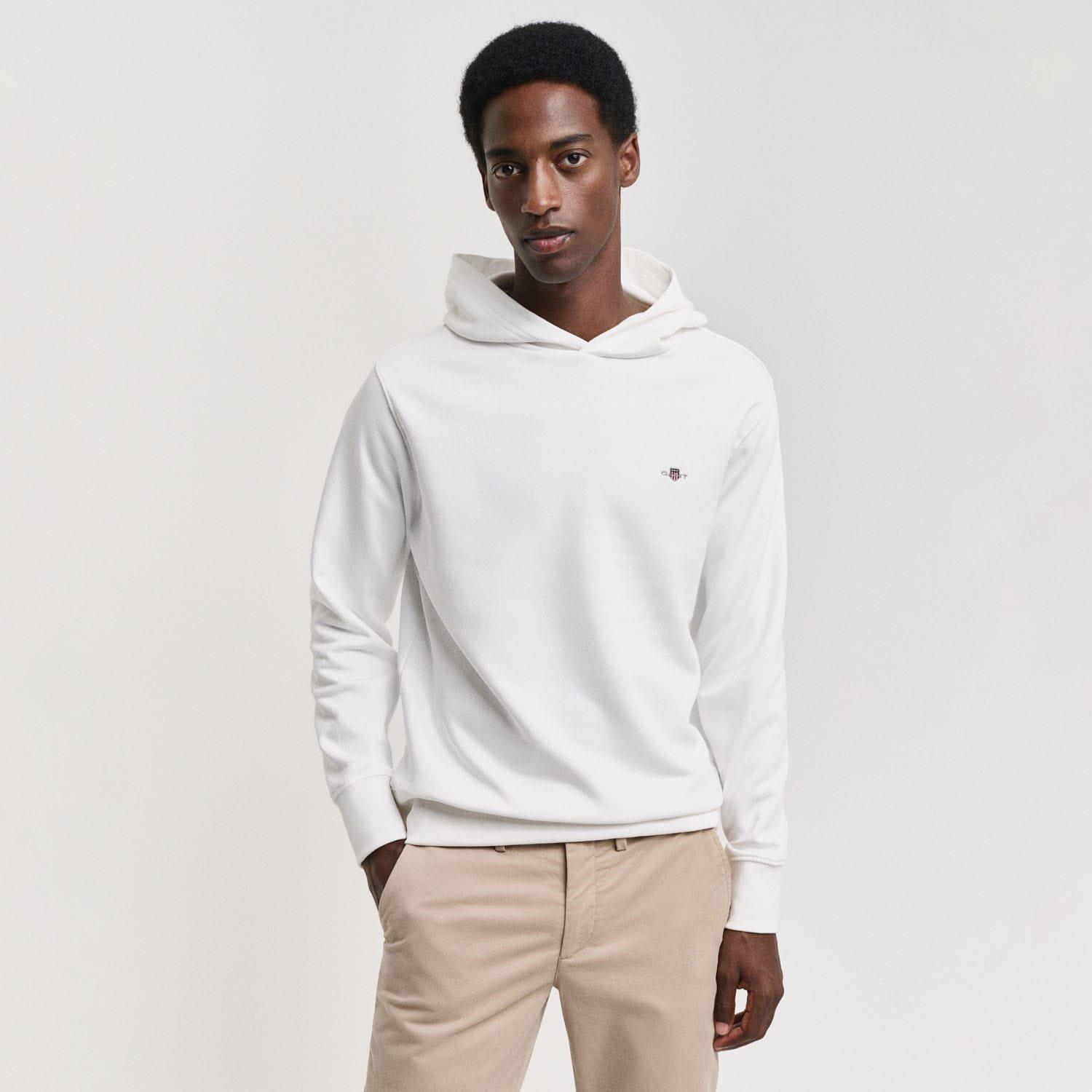 White - Gant - Regular Fit Embroidered Archive Shield Hoodie - 1