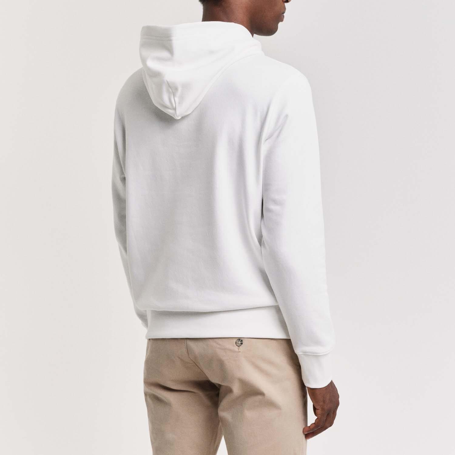 White - Gant - Regular Fit Embroidered Archive Shield Hoodie - 3