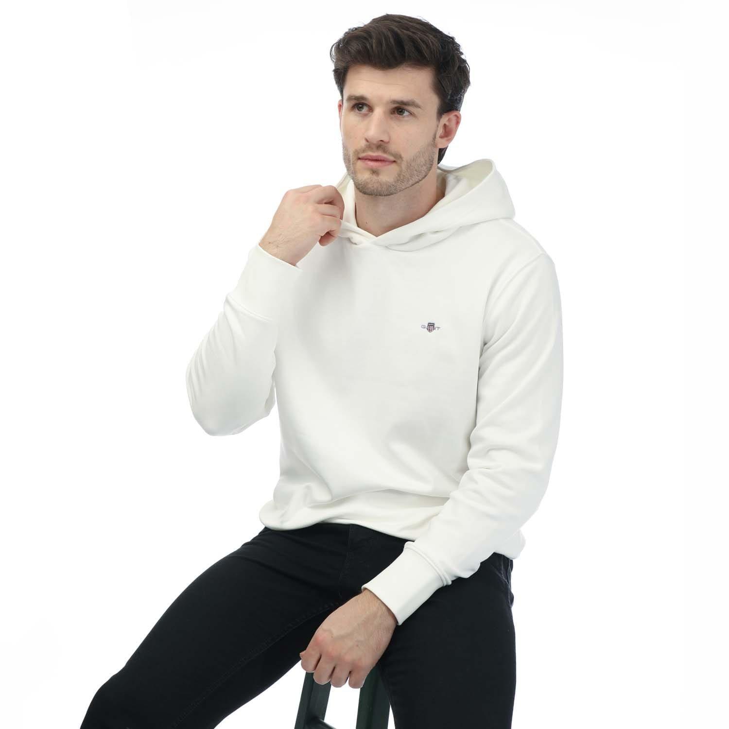White - Gant - Regular Fit Embroidered Archive Shield Hoodie - 4