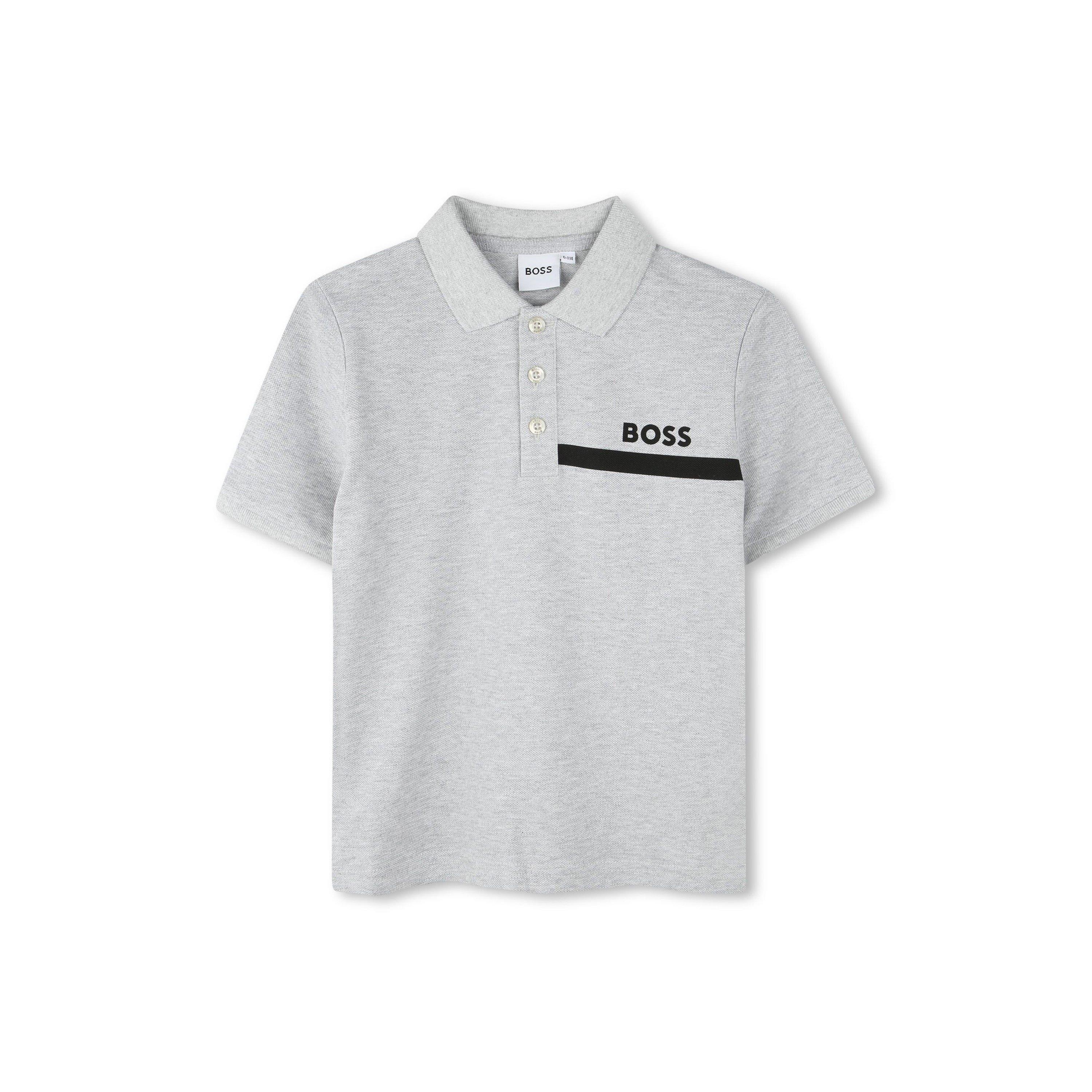 Boss Men's Kids Short-Sleeve Polo With Logo Design - Grey A32 - 6Y