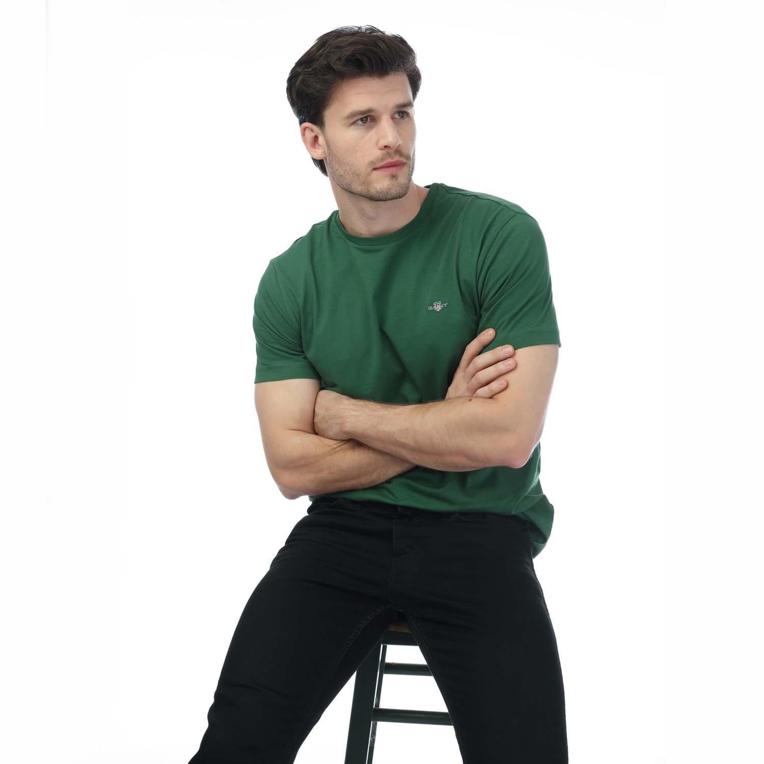 Green - Gant - Embroidered Archive Shield T-Shirt - 4