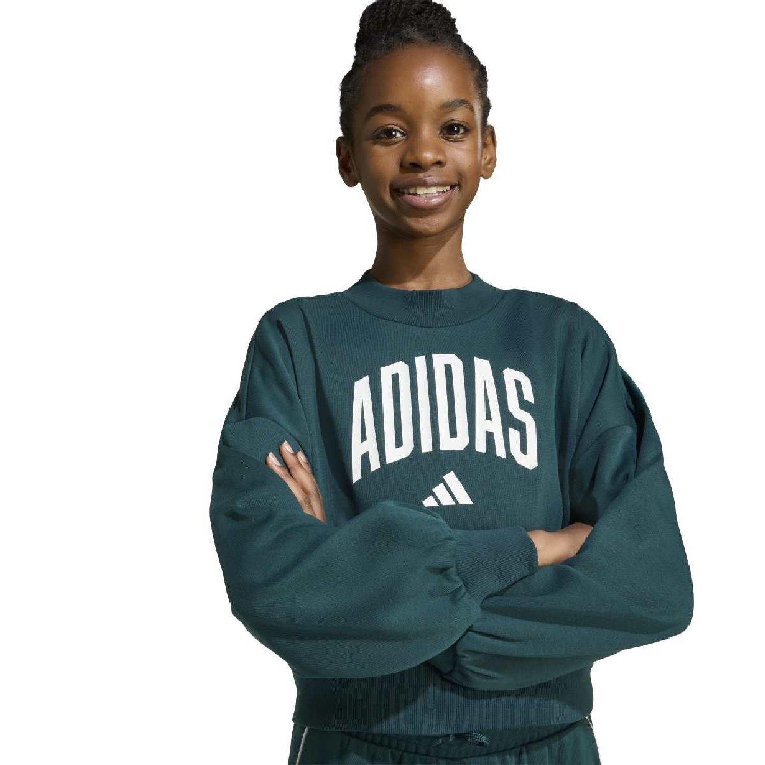 aurora bršljan - adidas - adidas Seasonal Essentials Collegiate Typography Sweatshirt - 5
