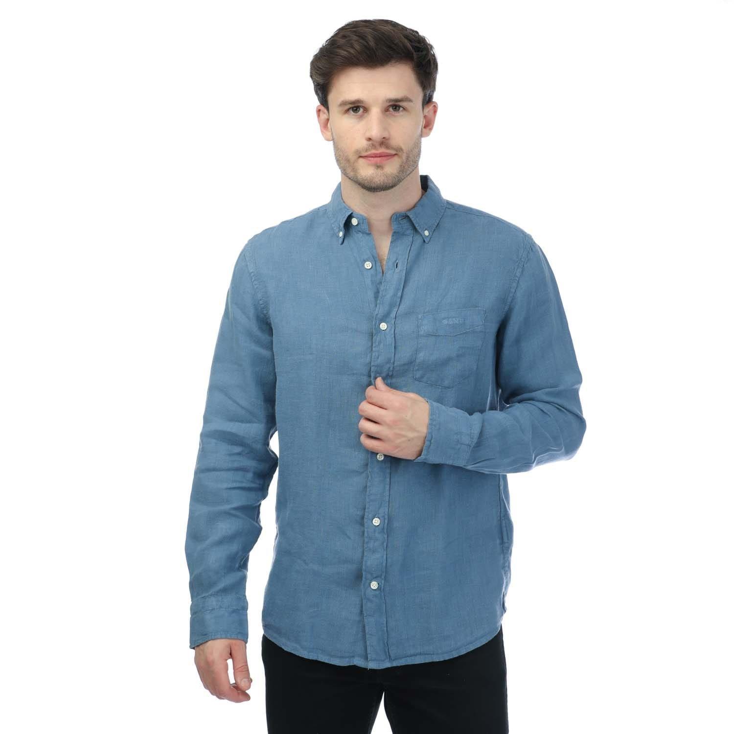Blauw - Gant - Regular Fit Garment Dyed Linen Shirt - 1