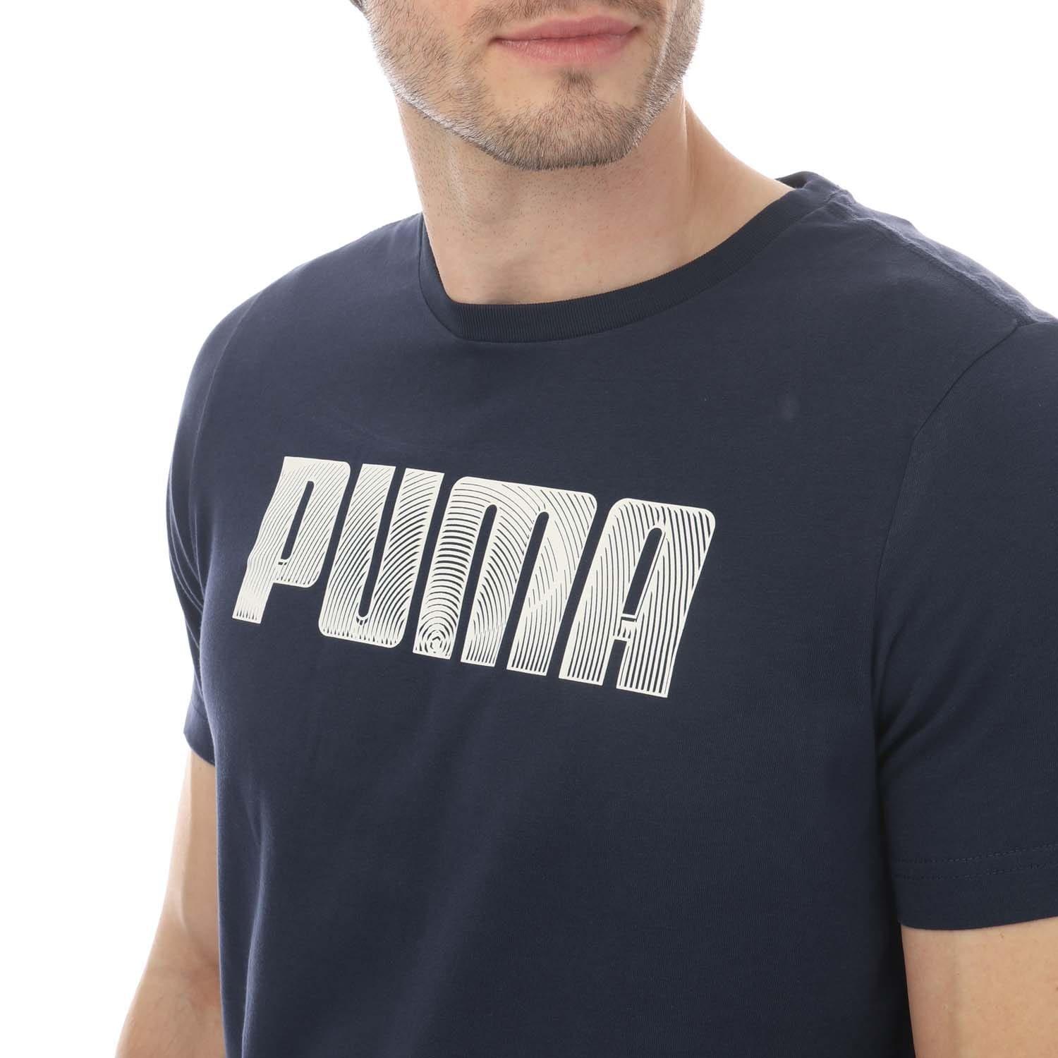 Navy - Puma - Sportstyle Logo T-Shirt - 3