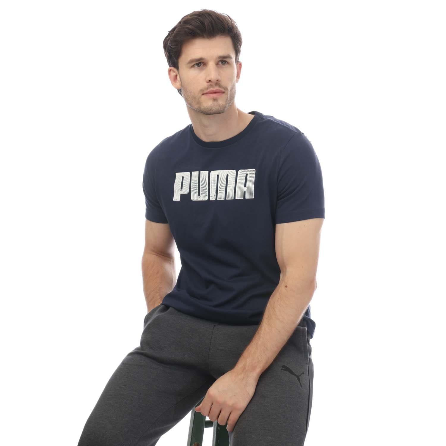 Navy - Puma - Sportstyle Logo T-Shirt - 4