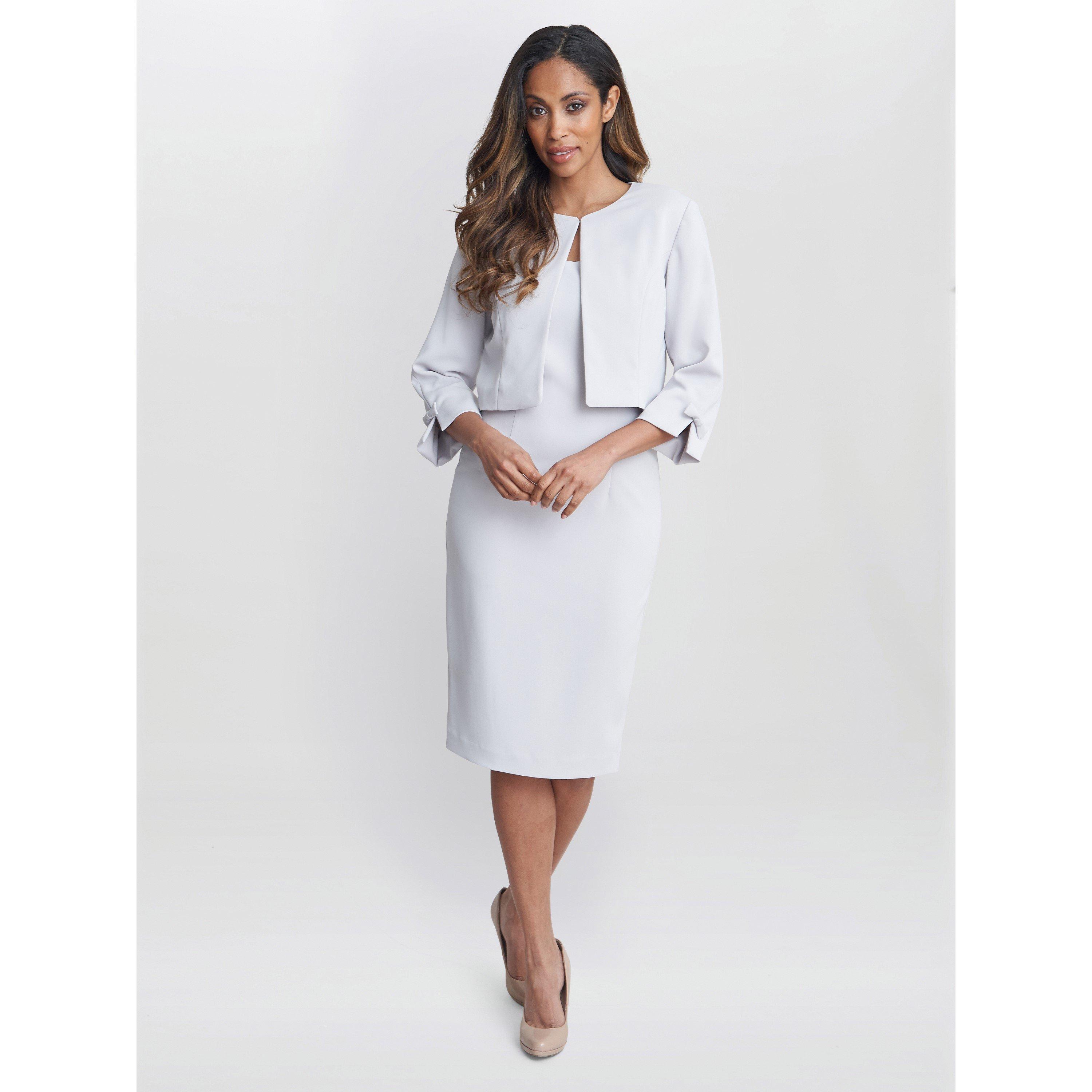 Silver Mist - Gina Bacconi - Corinne Crepe Dress And Jacket - 3