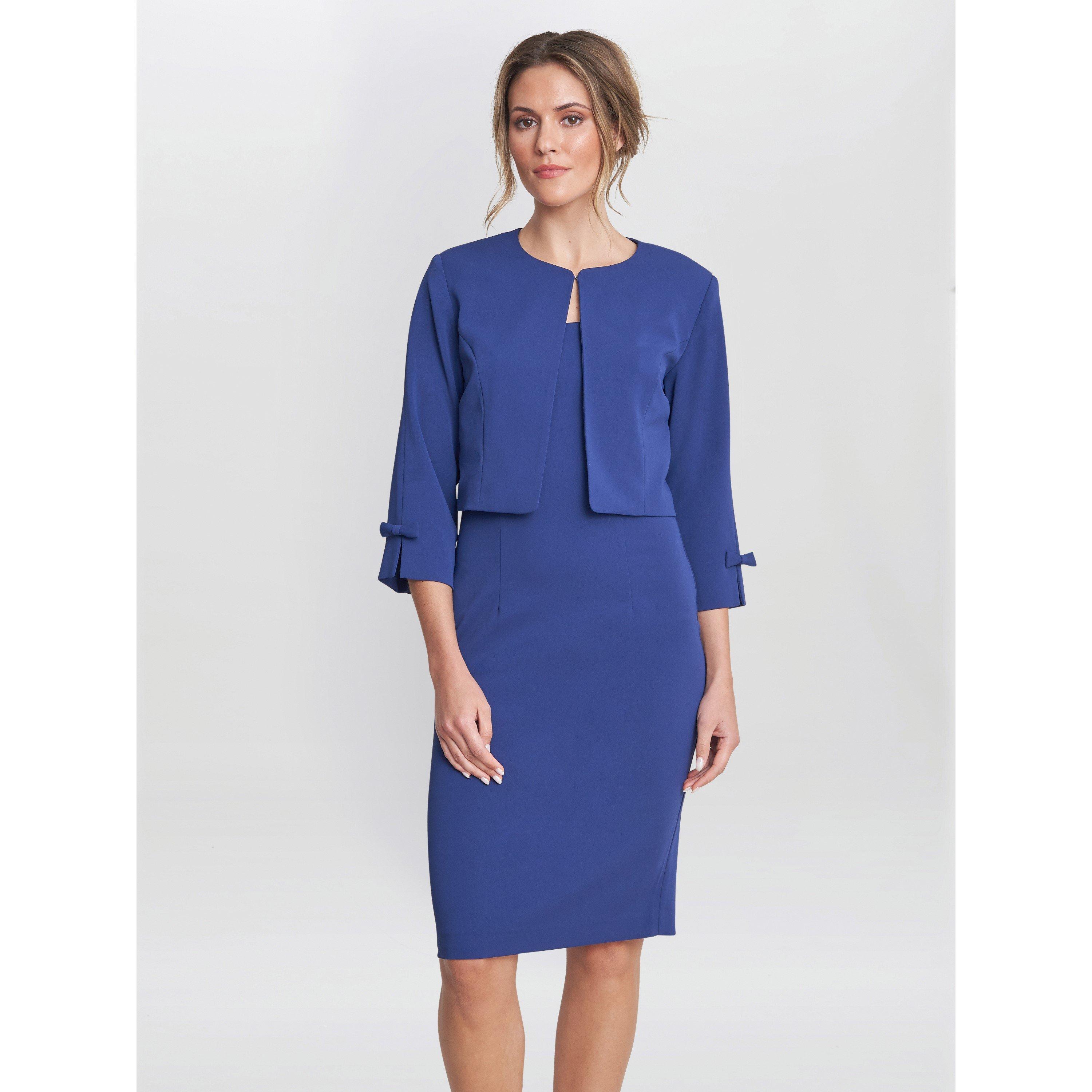 Gina Bacconi Women's Corinne Crepe Dress And Jacket - Navy - 18