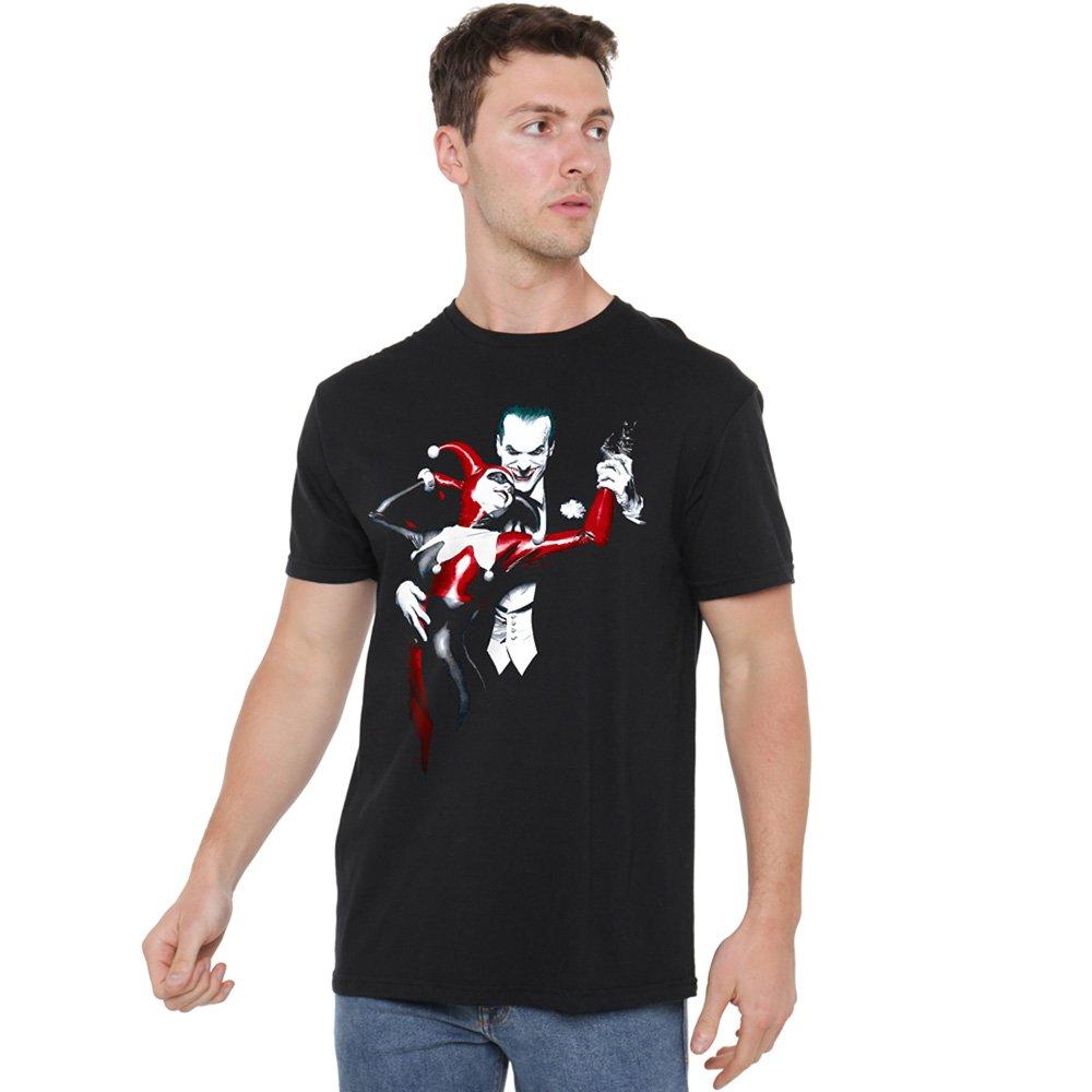 The Batman Joker & Harley Cotton Mens T-Shirt Black