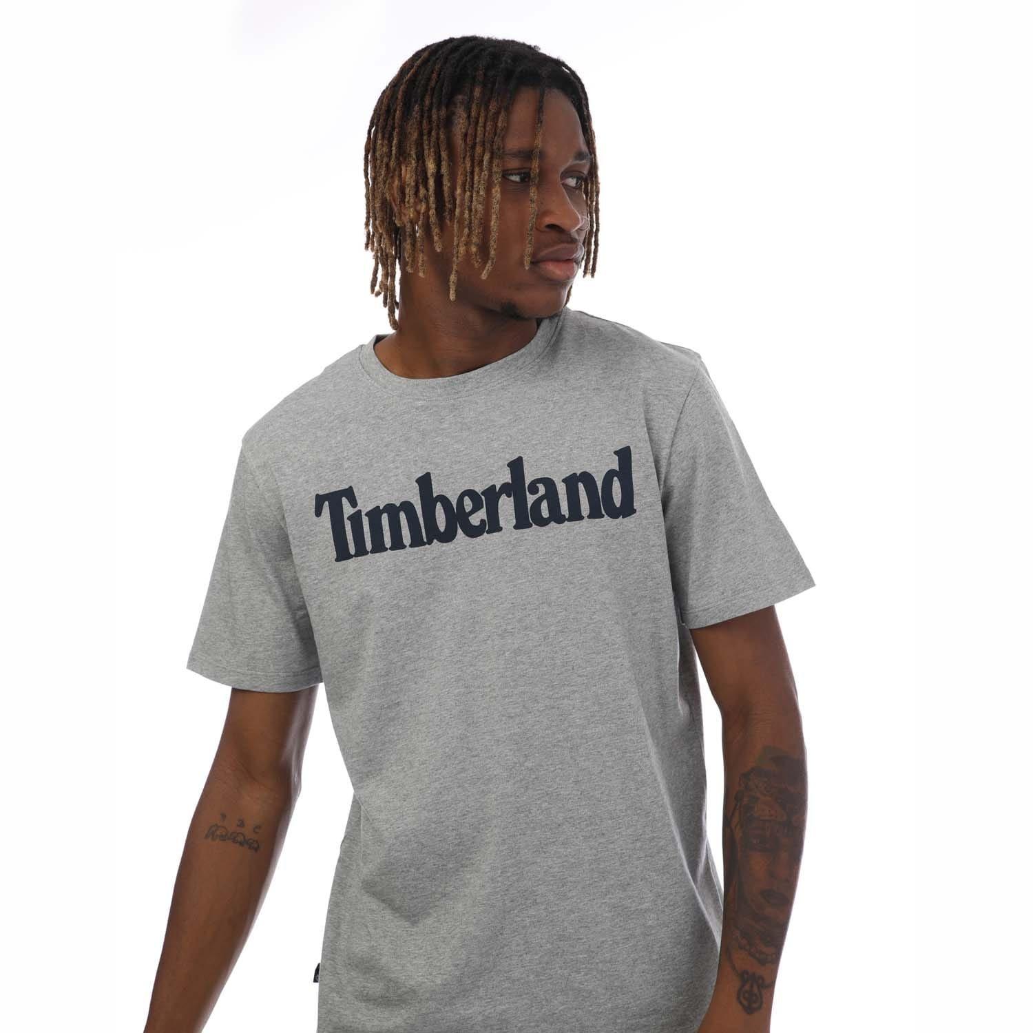 Grey Heather - Timberland - Northwood Wordmark Logo T-Shirt - 3
