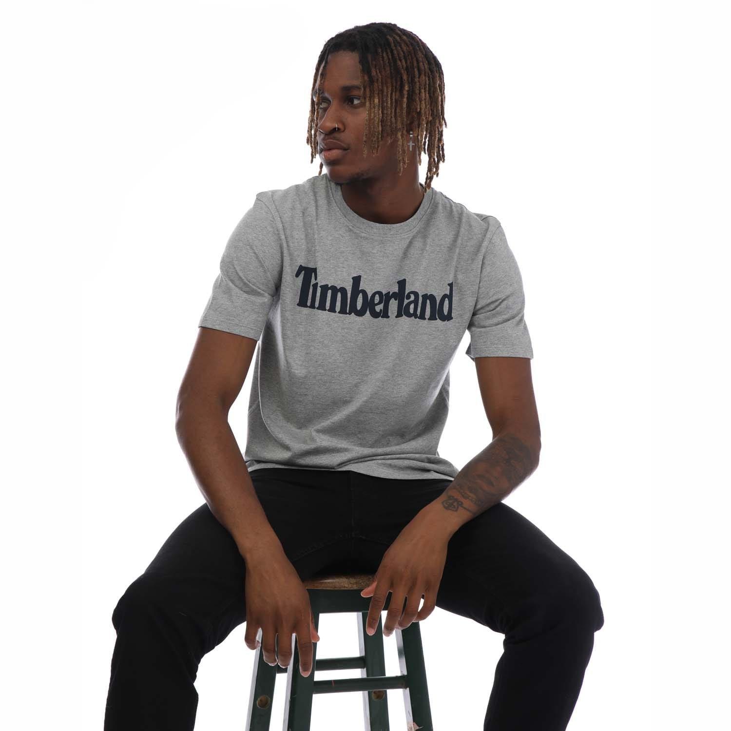 Grey Heather - Timberland - Northwood Wordmark Logo T-Shirt - 4
