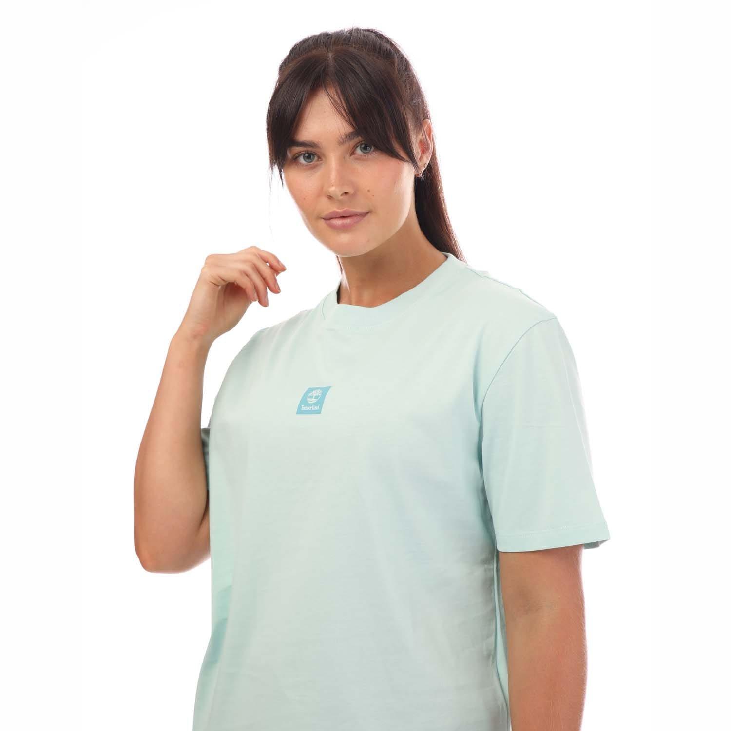 Light Blue - Timberland - Stack Logo T-Shirt - 4
