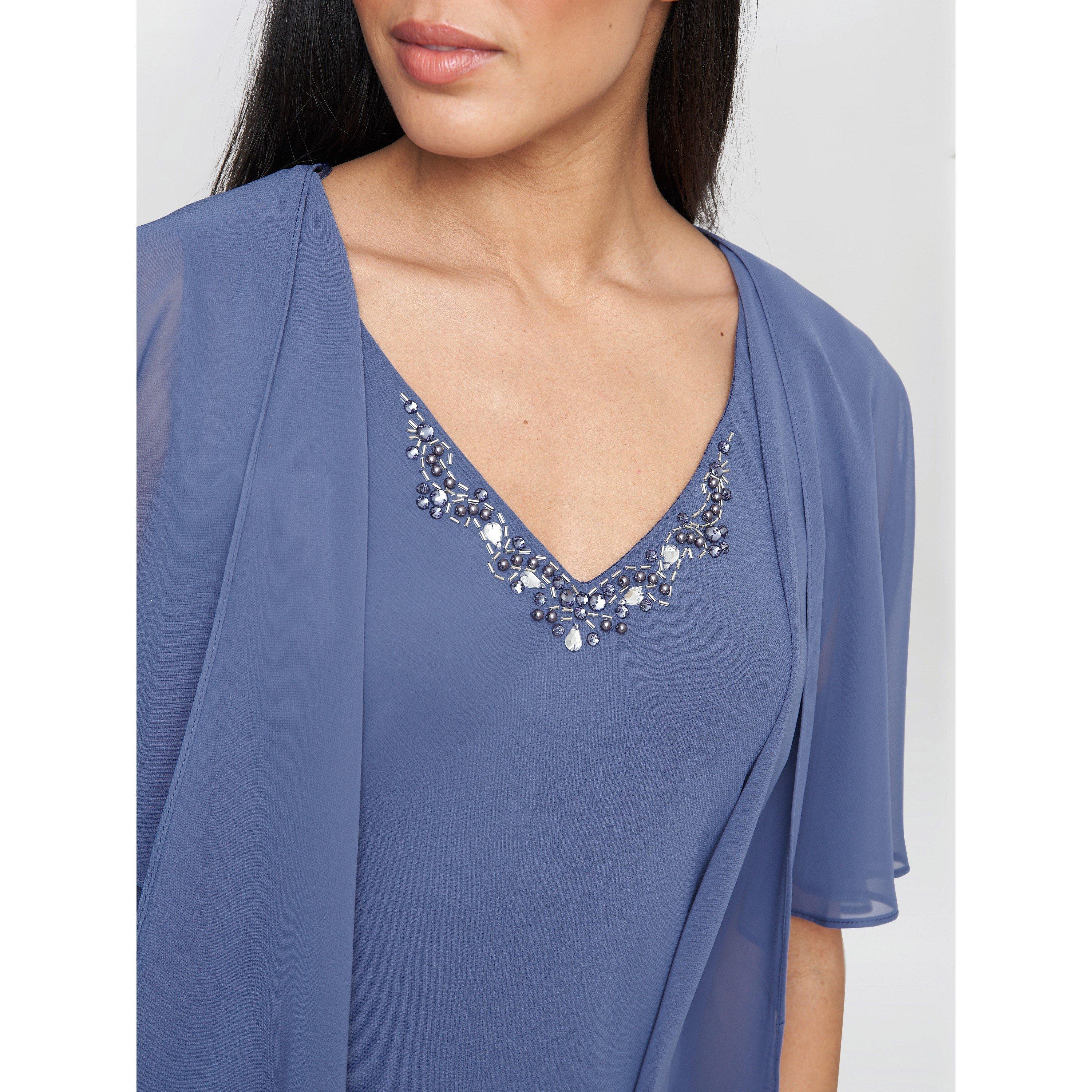 Wedgewood - Gina Bacconi - Cheryl Midi V Neck Dress And Jacket - 5