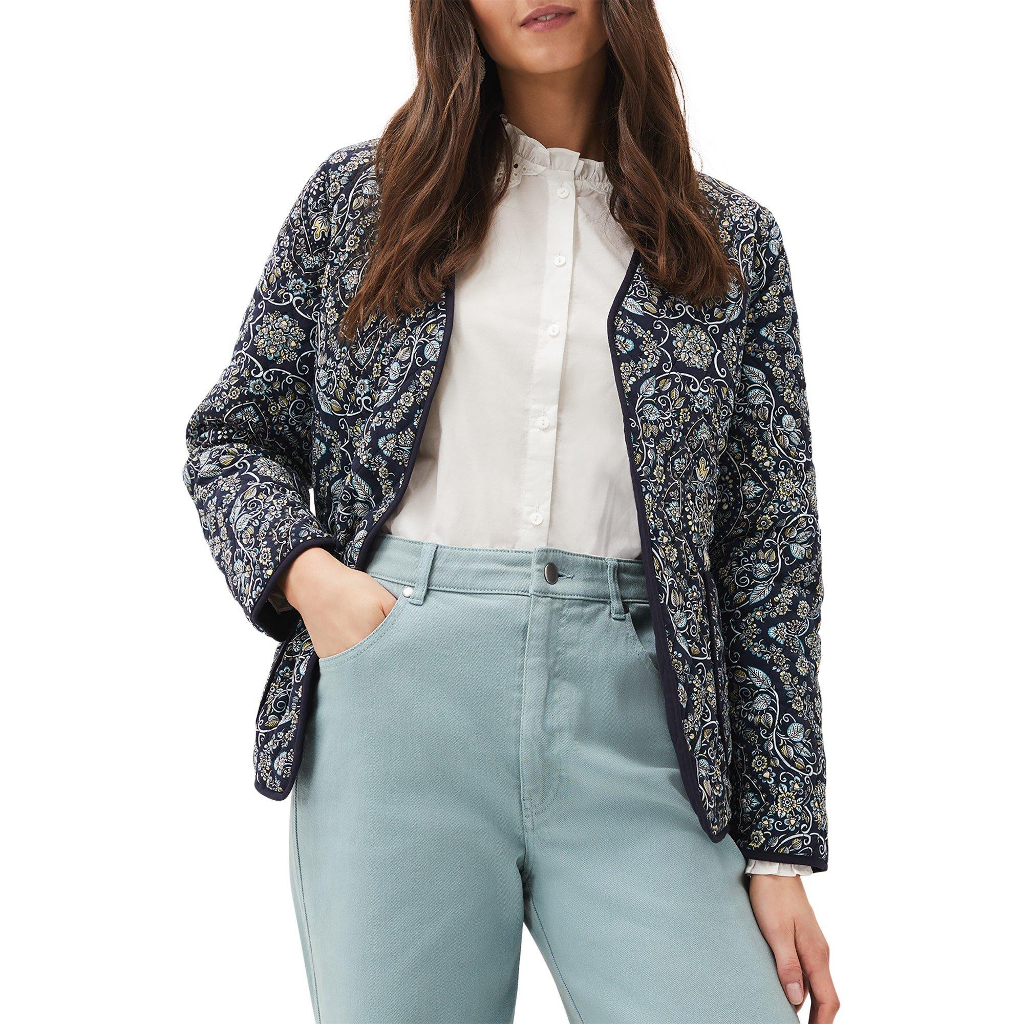 Navy/Multi - Phase Eight - Women's Polly Paisley Reversible Quilted Jacket - 11