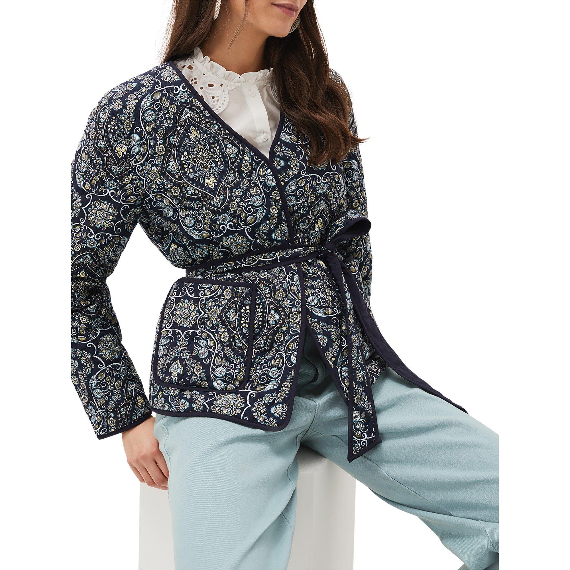 Navy/Multi - Phase Eight - Women's Polly Paisley Reversible Quilted Jacket - 4