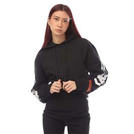 Heron Preston Flaming Skull Cropped Hoodie