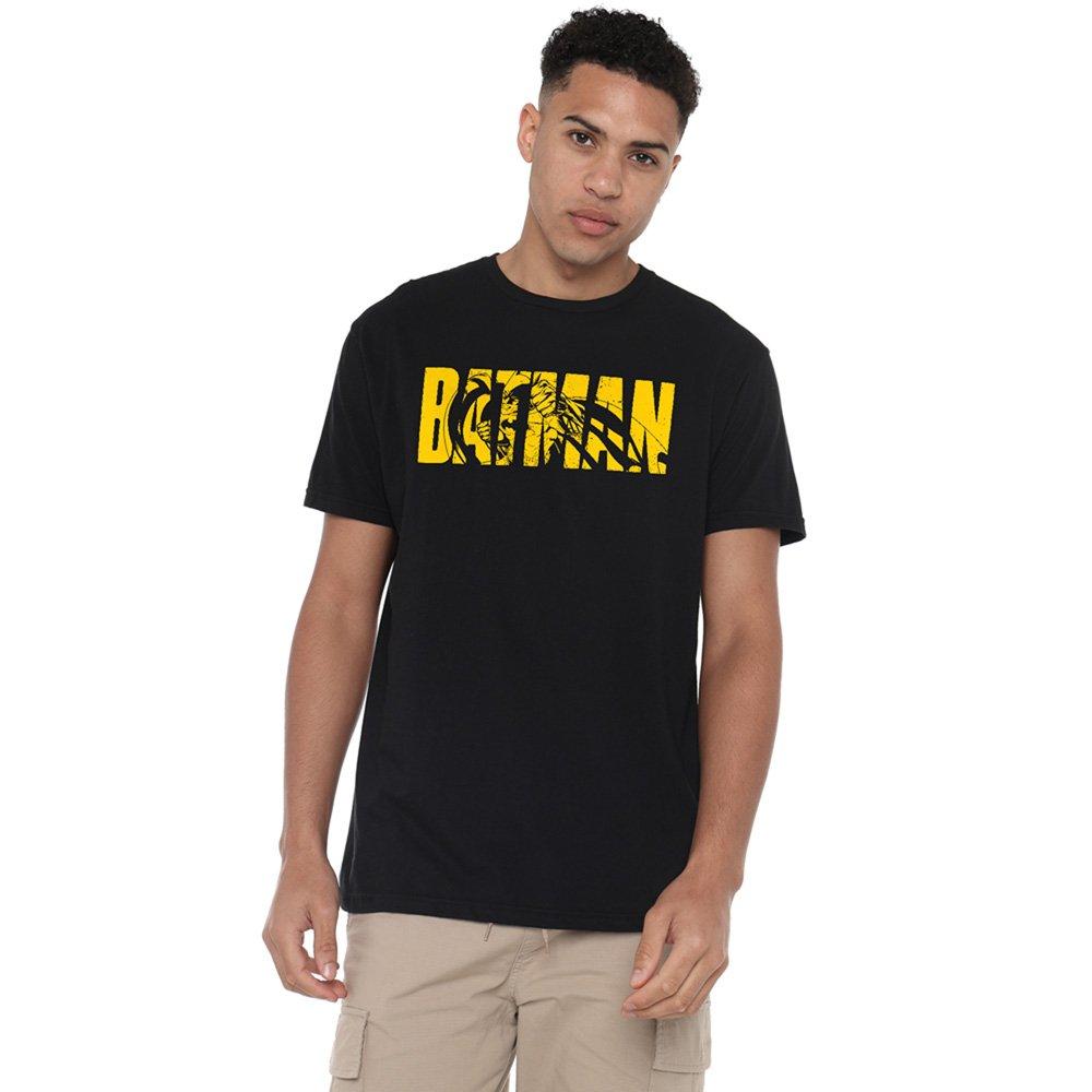 Batman Batman Text Mens Mens T-Shirt Black
