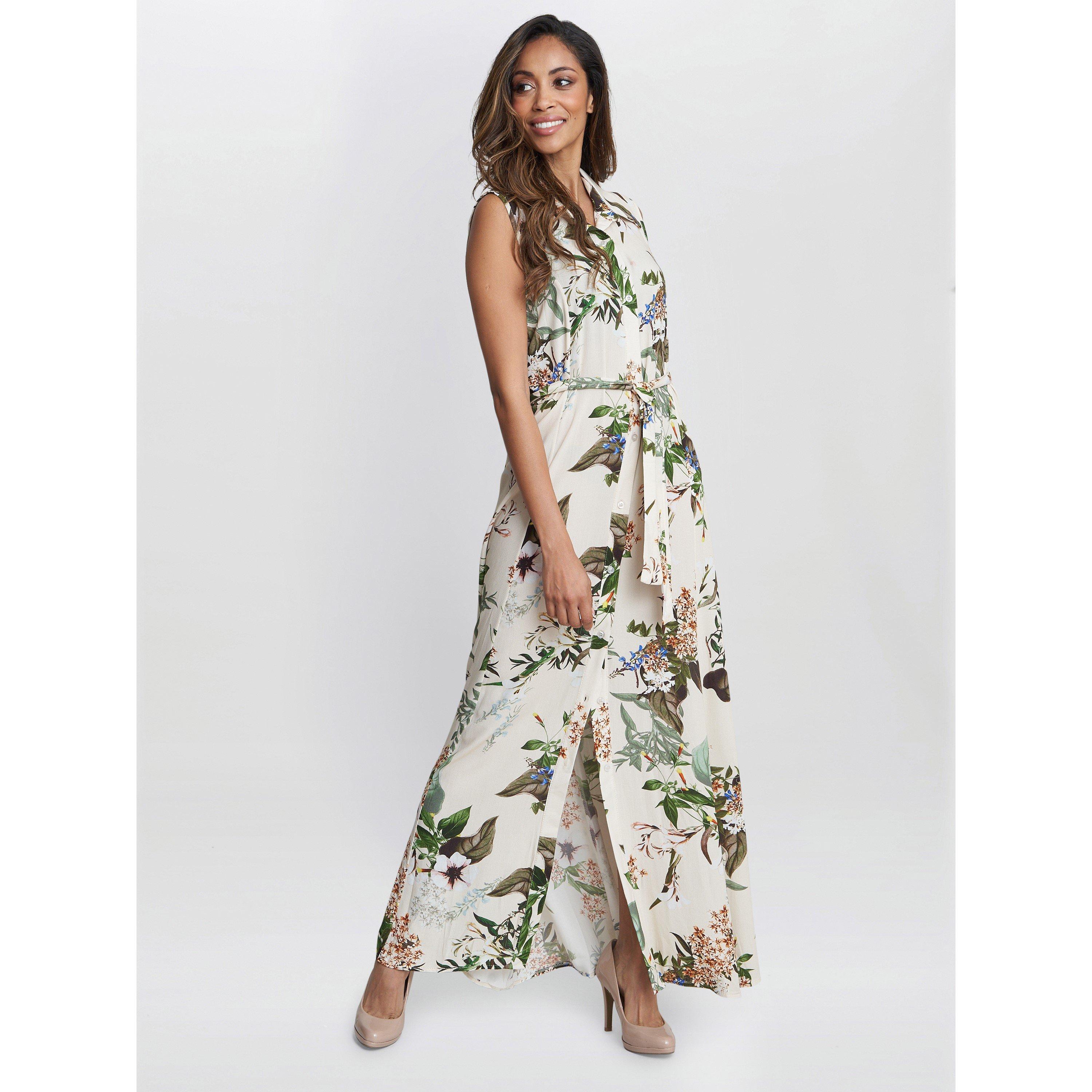 Gina Bacconi Women's Ariel Long Sleeveless Shirt Dress - White /  - S