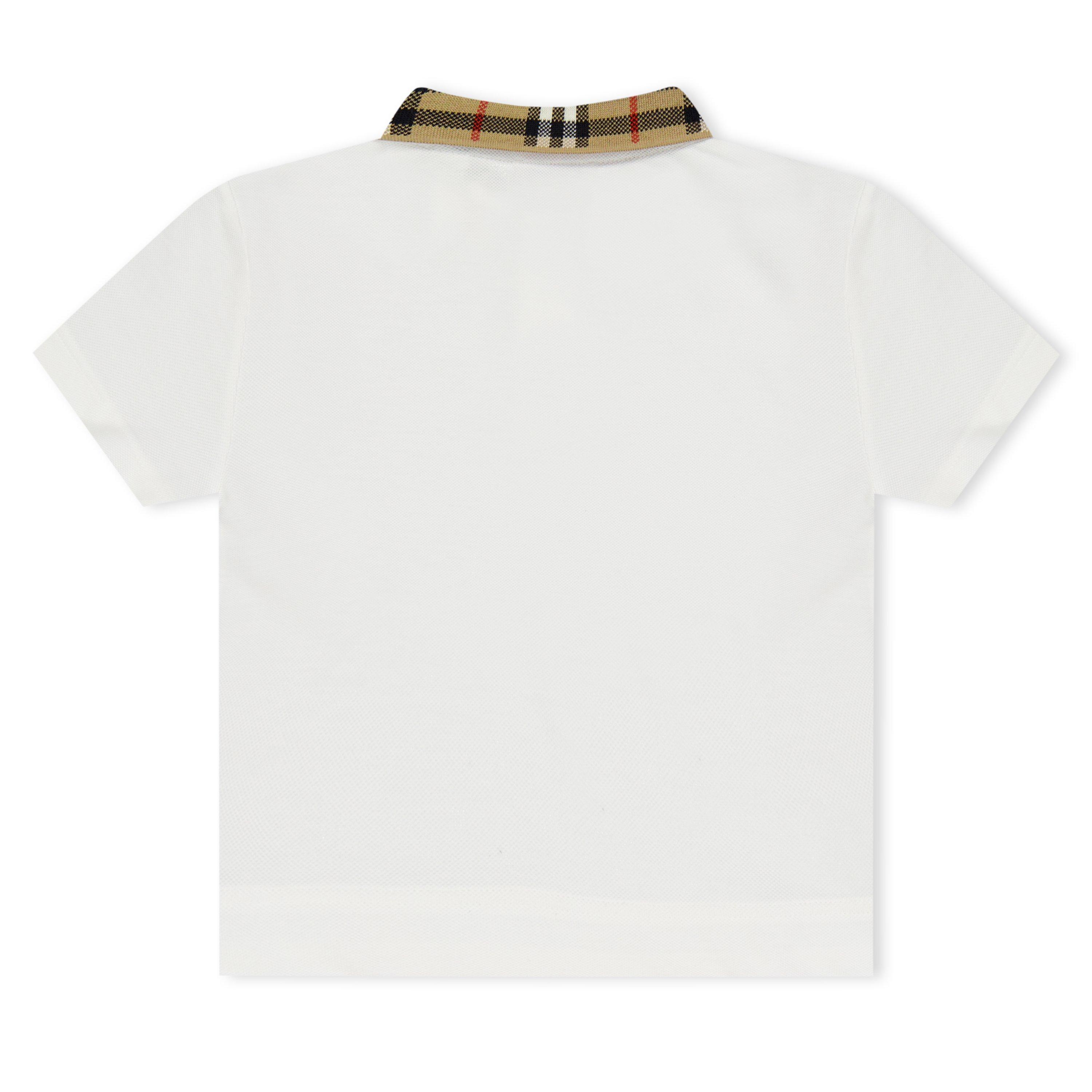White A1464 - Burberry - Infant Boys' Check Collar Polo Shirt - 2